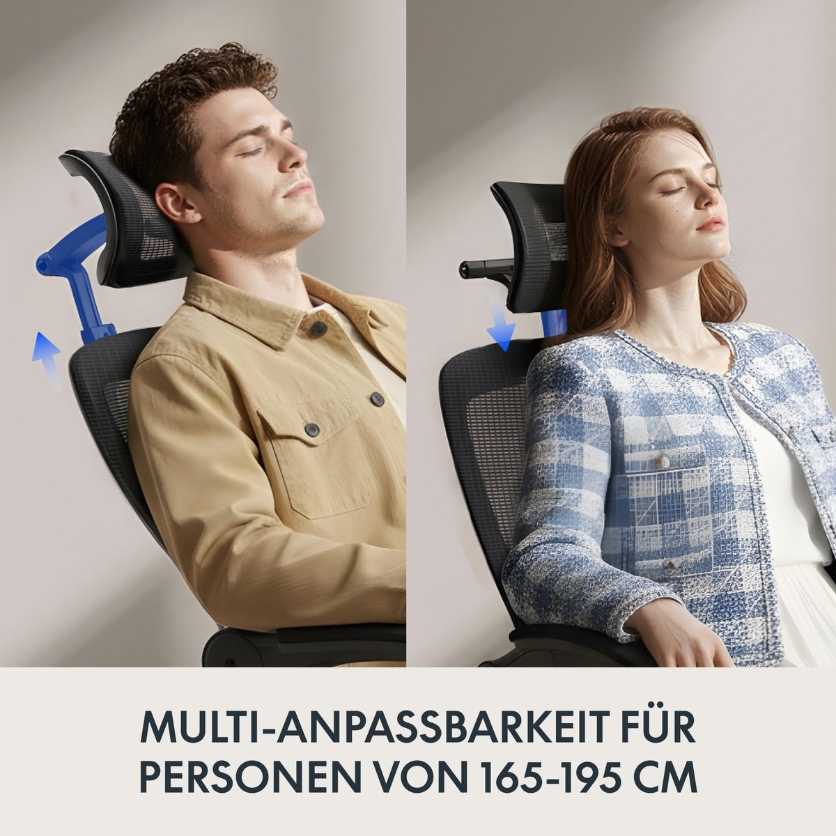 FLEXISPOT OC3C Office Chair Ergonomic Desk Chair Computer Chair Height-Adjustable Seat Headrest Armrest Lumbar Support Swivel Castors Work Chair