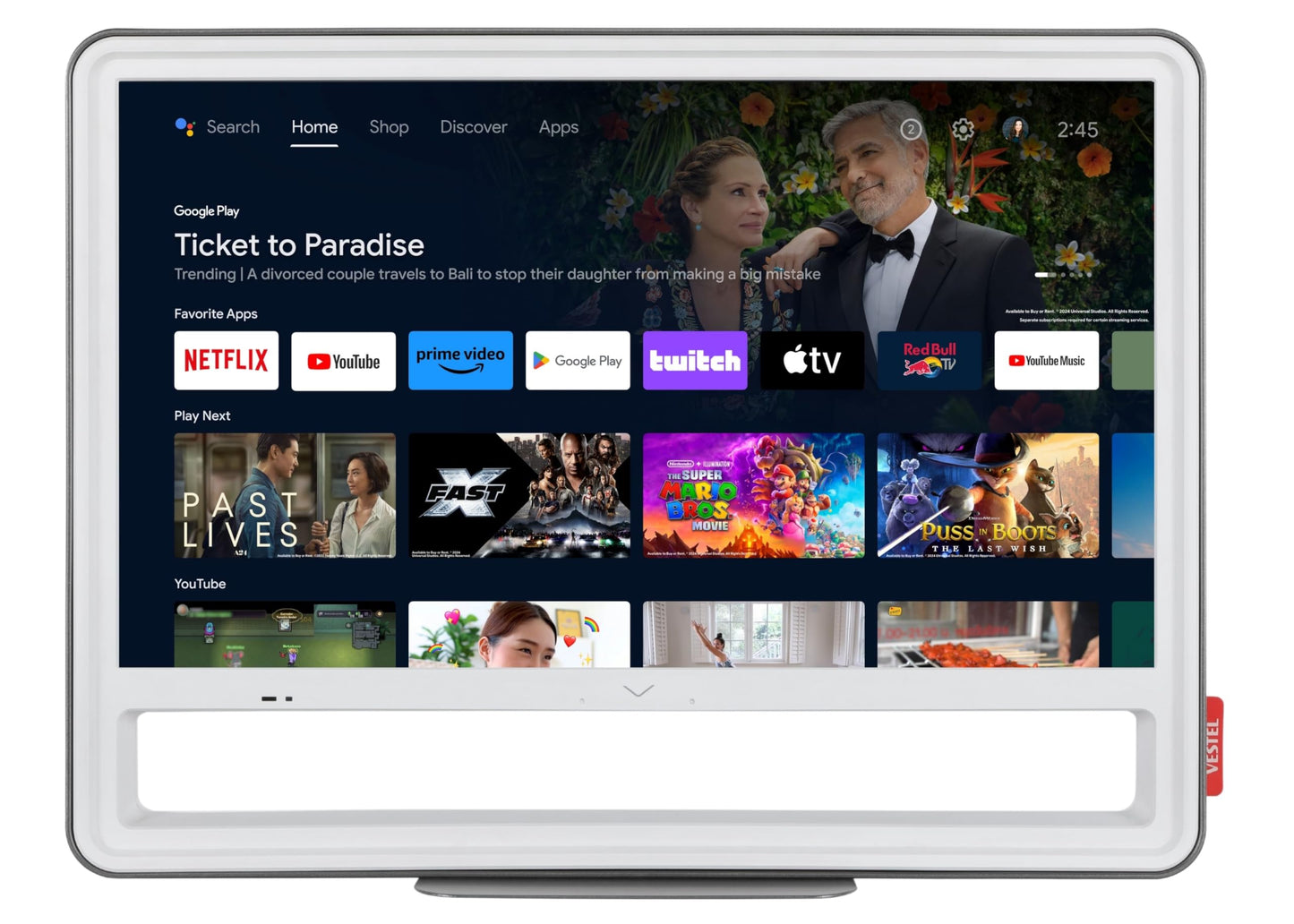 Vestel Fernseher 50 Zoll Smart TV Powered by TiVo, 4K UHD Fernseher mit Dolby Vision HDR, Dolby Atmos und integriertem Triple-Tuner, LED TV 50UT9740 schwarz