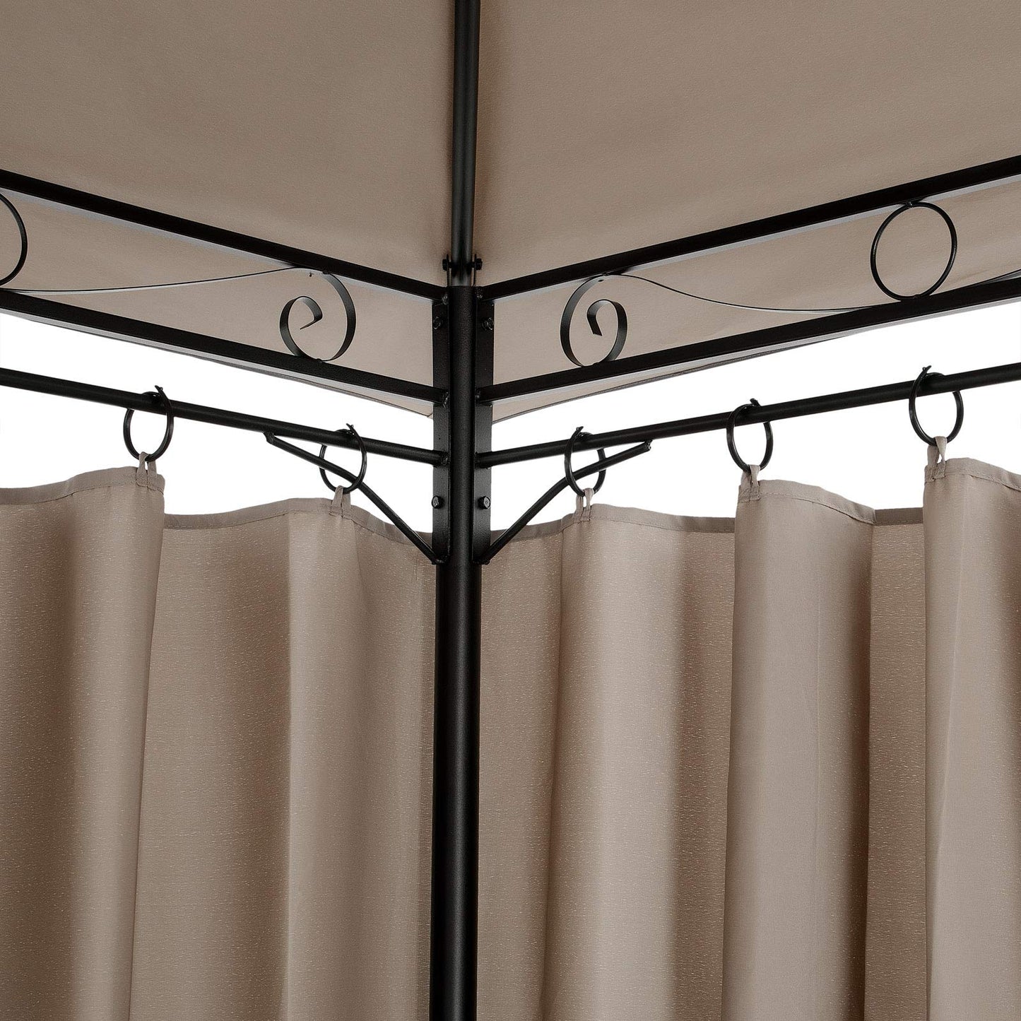 Casaria® Pavillon Topas 3x4m Metall Wasserabweisend UV-Schutz 50+ mit Seitenteile Stabil Gartenpavillon Luxus Modern Taupe