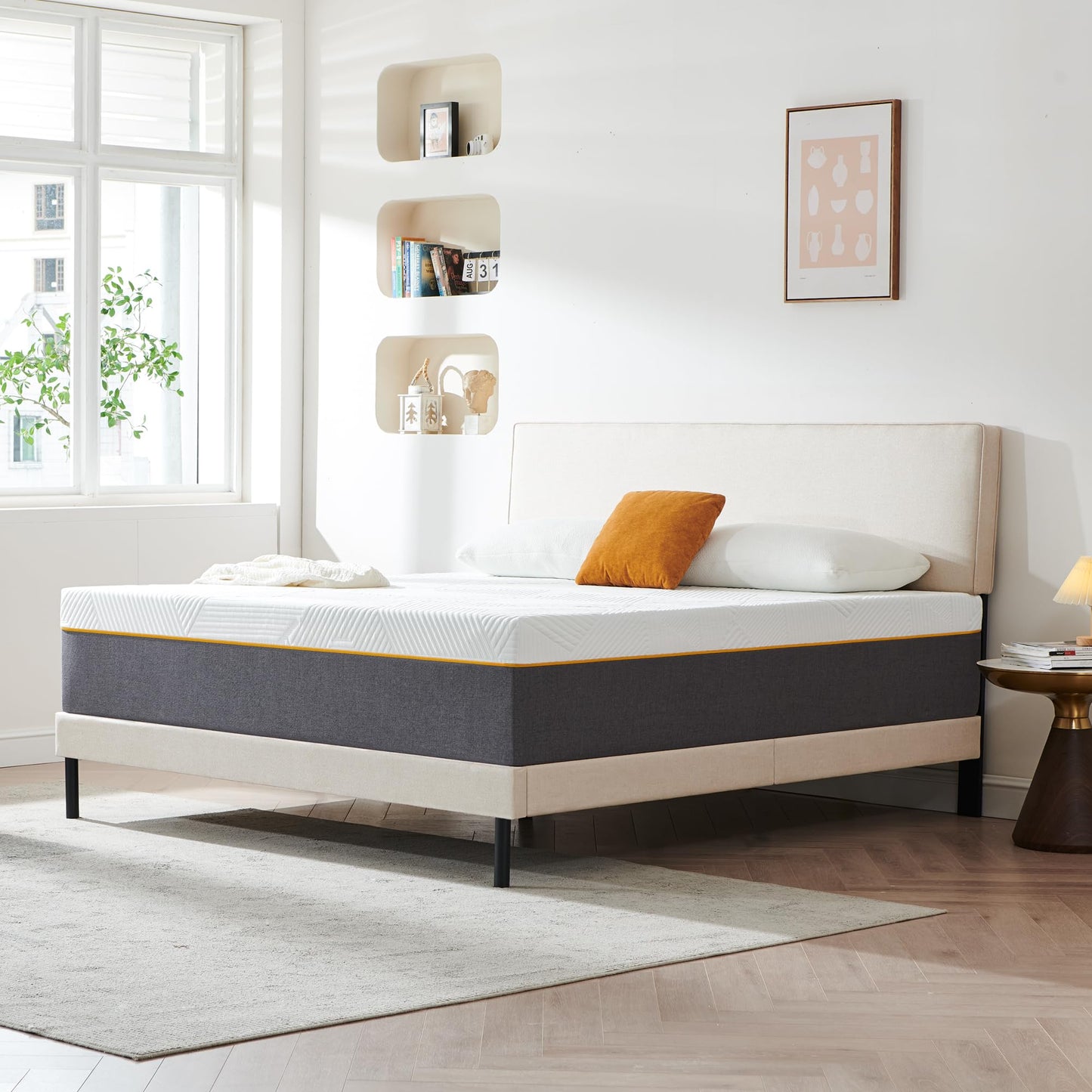 Mattress 160 x 200 x 16 cm Hardness H3, Height 16 cm Cold Foam Mattress with Washable Cover, Fabric with Soft Surface, Comfort Foam Mattress for Youth (160 x 200 cm), Medium Hardness