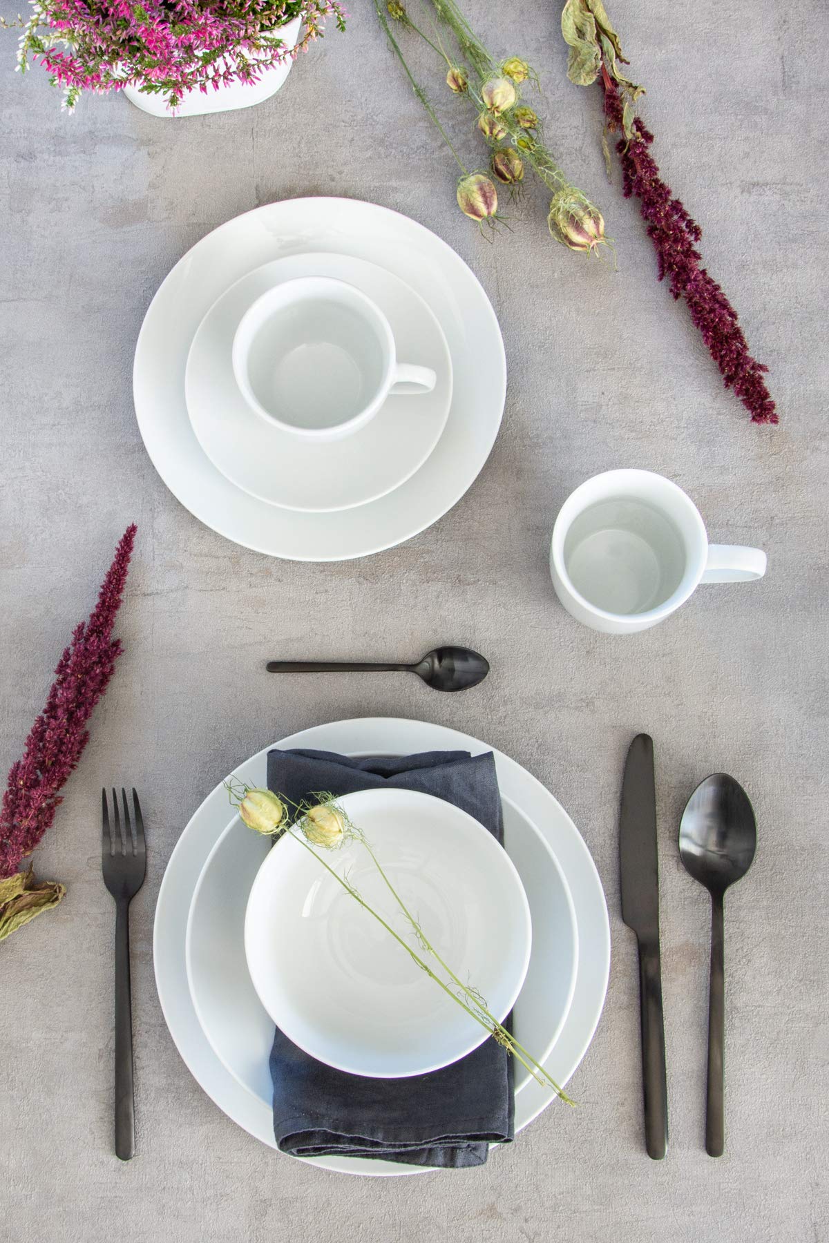 MÄSER 931523 Barca Geschirr-Set für 6 Personen, 30-tlg. Kombiservice, Porzellan, Weiß