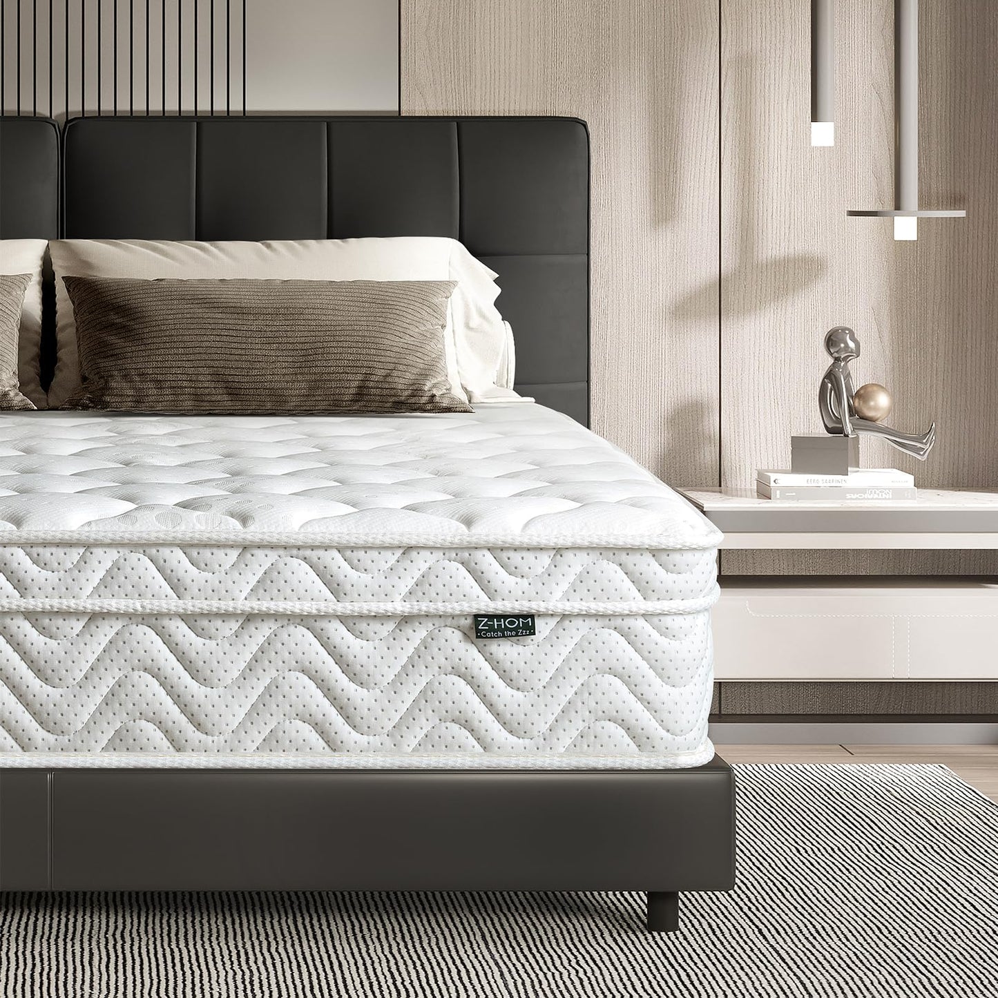 Z-hom Mattress 160 x 200, Height 26 cm 7-Zone Spring Mattress Orthopaedic Pocket Spring Mattress with High-Quality Comfort Foam/Hardness H2 & H3/Back-Relieving / Oeko-Tex Certified