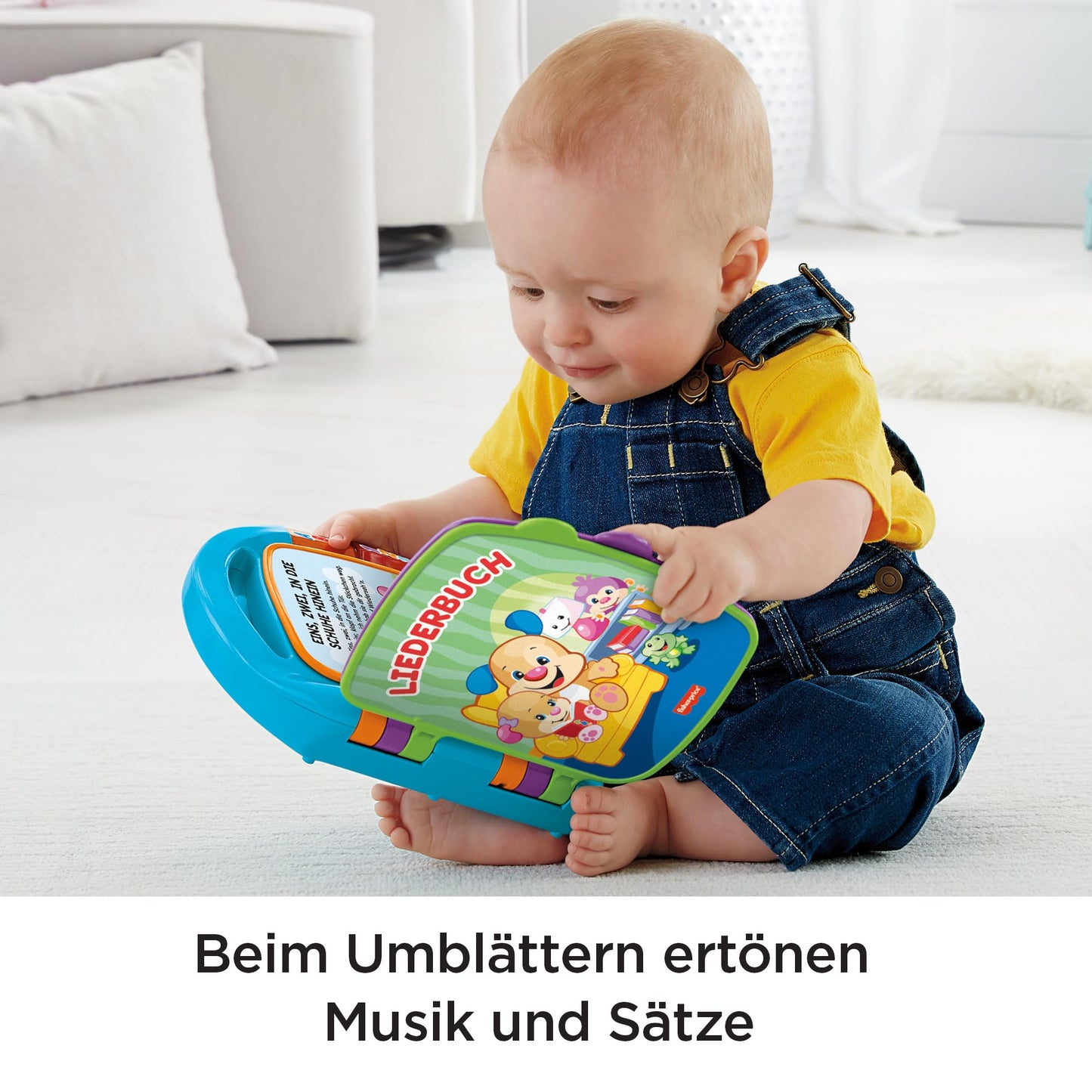Fisher-Price Learning Fun, Songbook, Baby Music Book, Music Toy for Babies, Electronic Children's Book, from 6 Months, German Version, CDH40