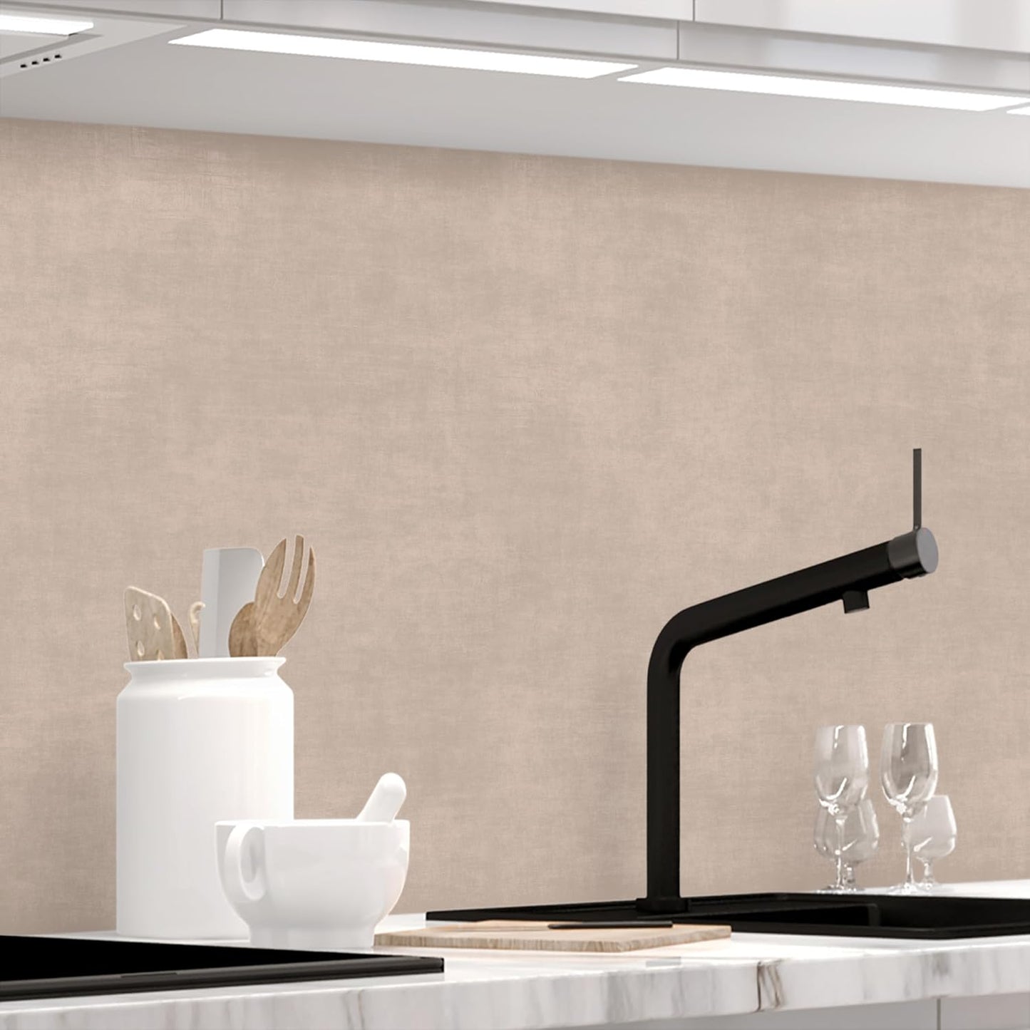 Stickerprofis Kitchen Splashback, Matte, Self-Adhesive, Pure White, 1.8 mm, Hard Plastic, for All Surfaces, Splash Guard, Premium, 60 x 280 cm