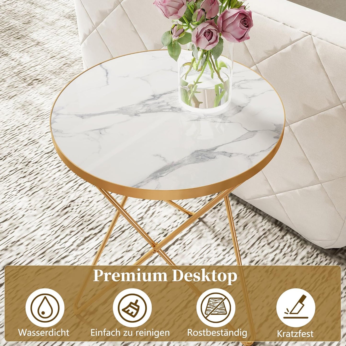 Coffee Table Side Table Round Black Green Living Room Table Sofa Table for Living Room Garden Balcony Bedroom Table Round Modern Plant Table Outdoor with Marble Pattern