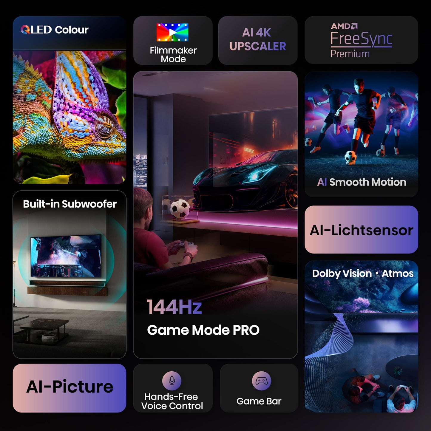 Hisense 43E7Q 43 Inch 4K UHD QLED, Smart TV, Game Mode Plus, Filmaker Mode, Dolby Vision Atmos, HDR10, HLG, HDR Immersive, AI 4K Upscaler, Dolby MS12, DTS X, Voice Control [2025]