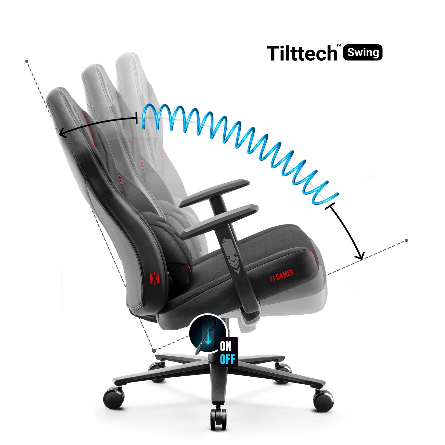 Diablo X-Gamer 2.0 Gaming Chair Office Chair Fabric Cover Ergonomic Design Lumbar Cushion Soft Pad Cushion (Pink-White)