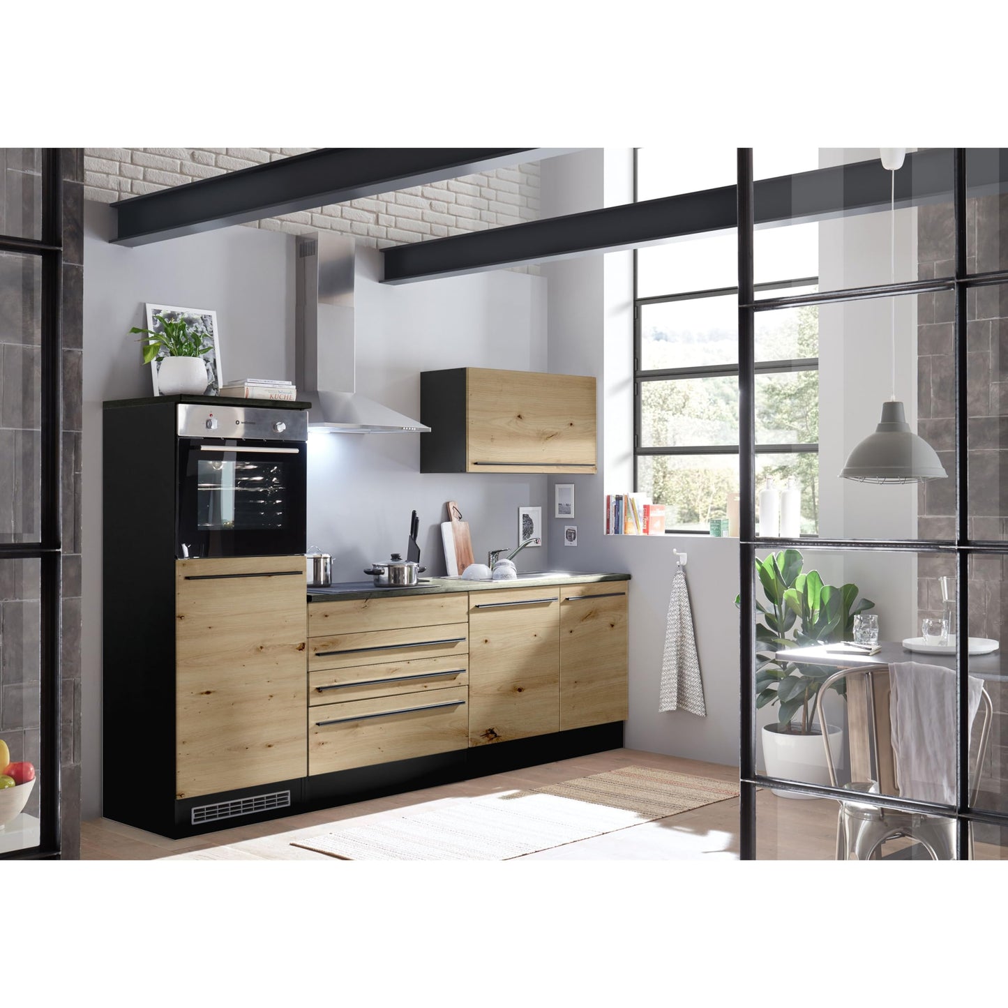 Jazz 84-131-18 Kitchen Unit without Appliances Approx. 260 x 200 x 60 cm Black