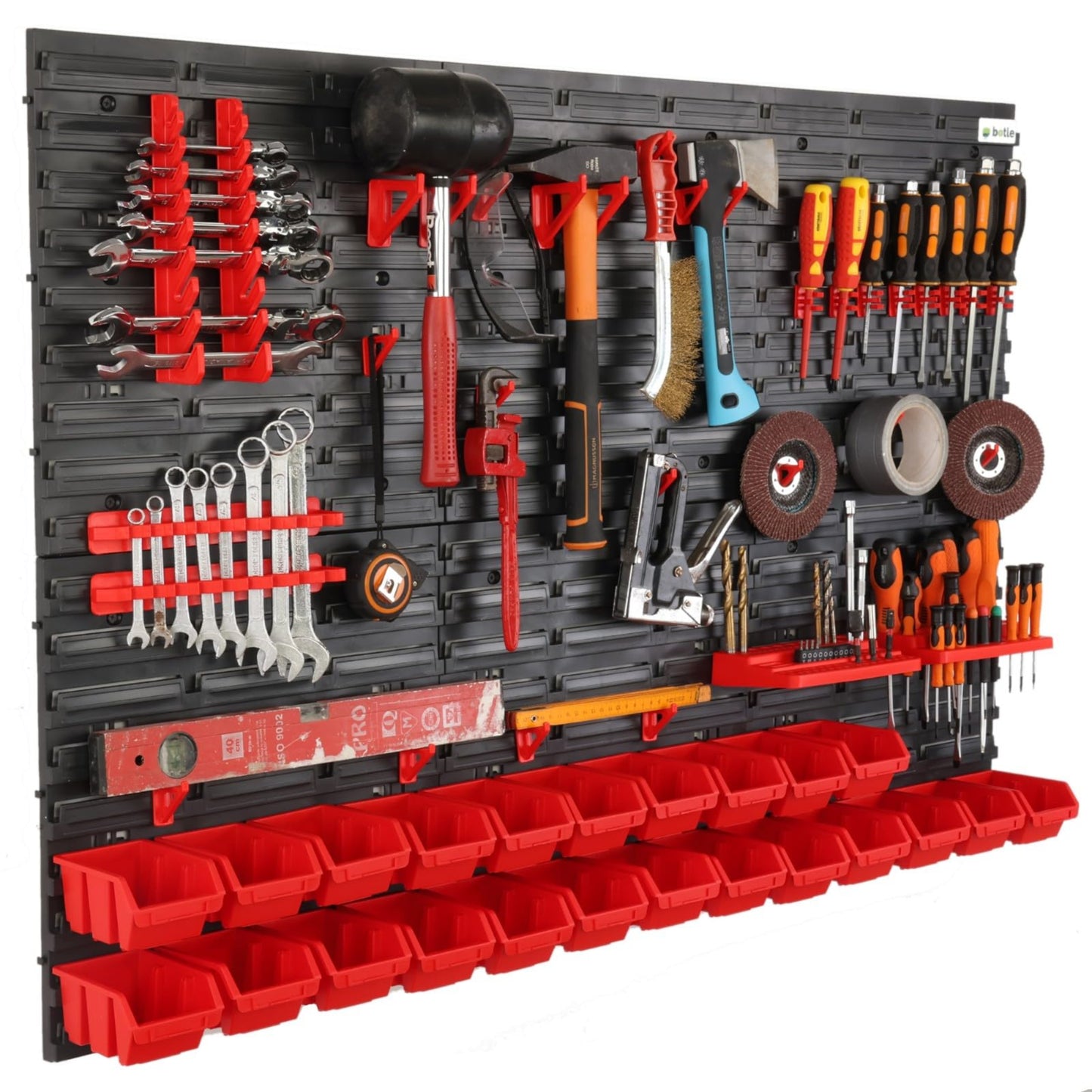 31-Piece Stacking Boxes Tool Wall 156 x 78 cm Set Tool Holder Wall Shelf Workshop Shelving Storage System Storage Box Extra Strong Wall Plates Shelf Expandable Storage Rack