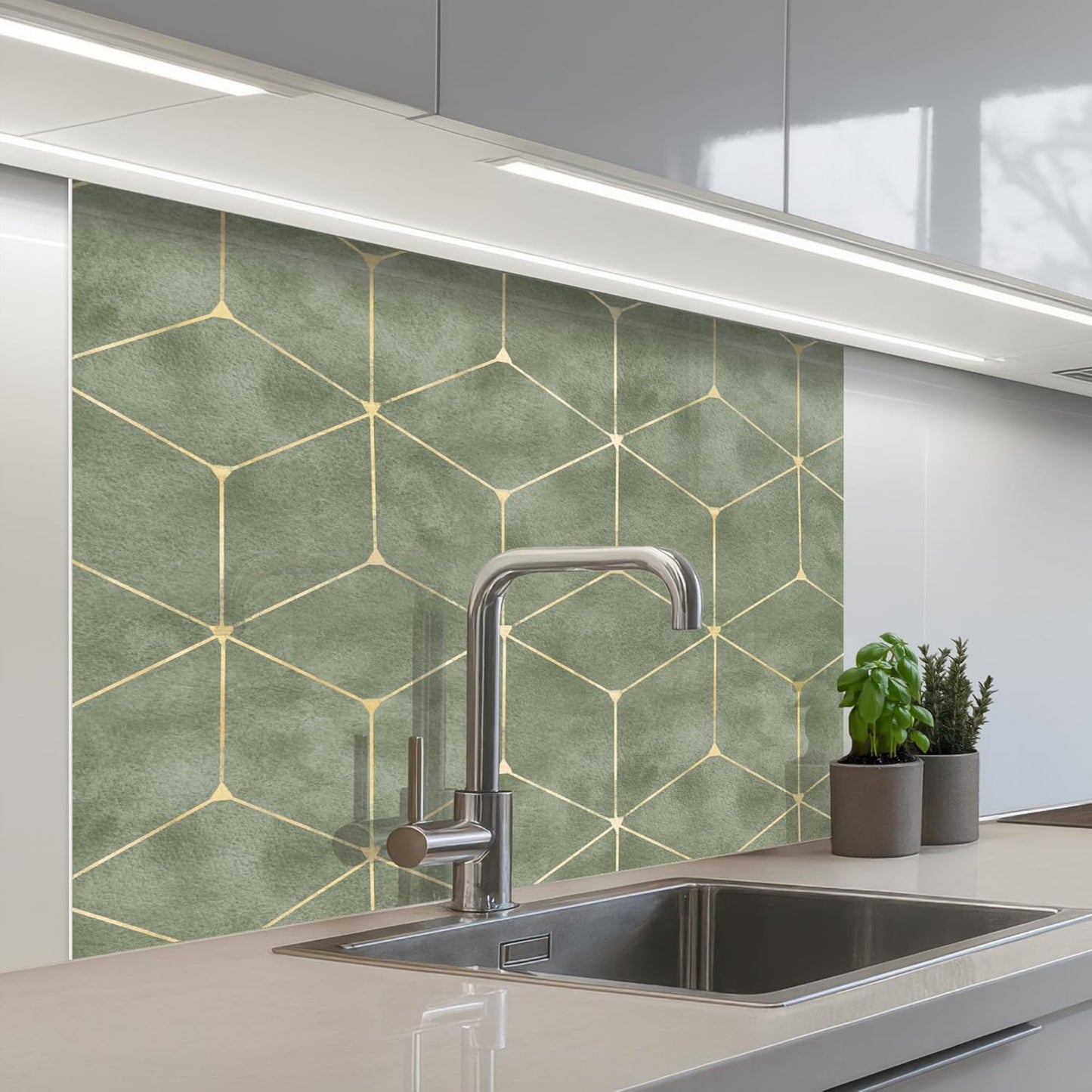Back Wall Kitchen 60 x 80 cm Back Wall Protection Self-Adhesive Splash Guard Kitchen Back Wall Kitchen Front Kitchen Self-Adhesive Kitchen Back Walls Black - Marble - Gold - Nerf