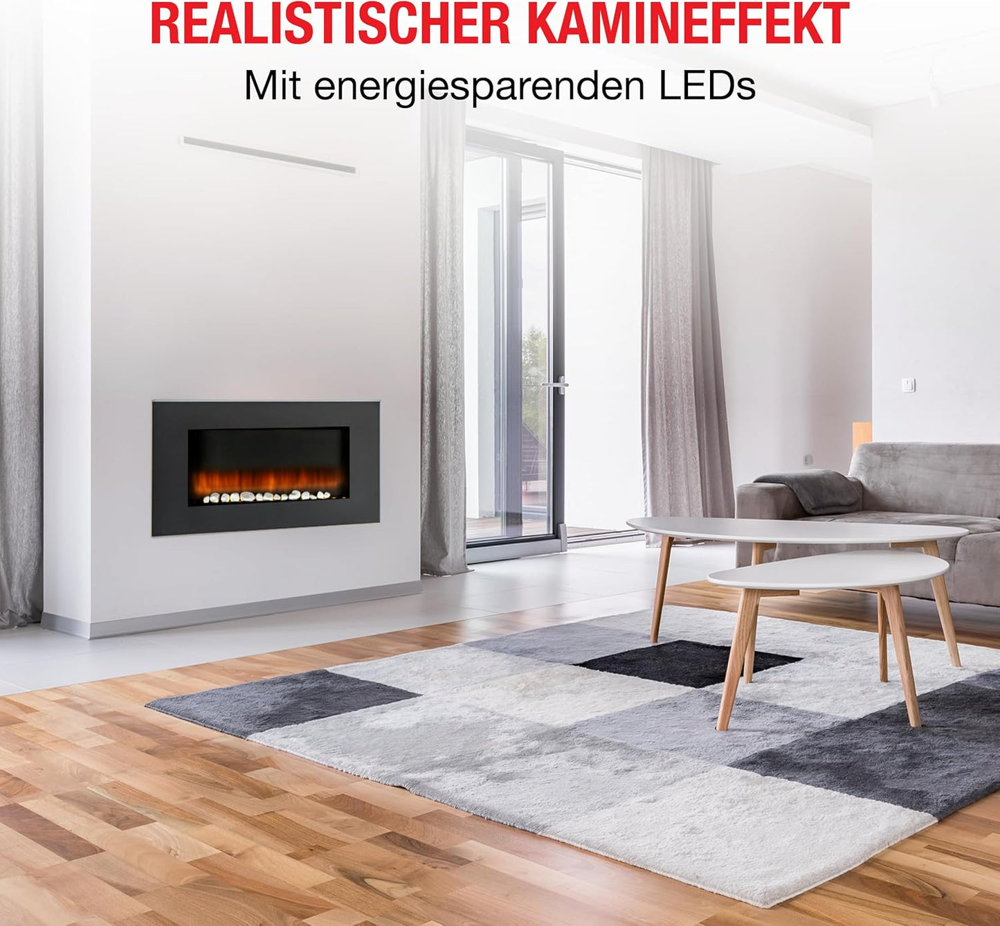 54211 Chicago Heater LED Electrical fireplace 1800 W - 67 x 23 x 62 cm - Black