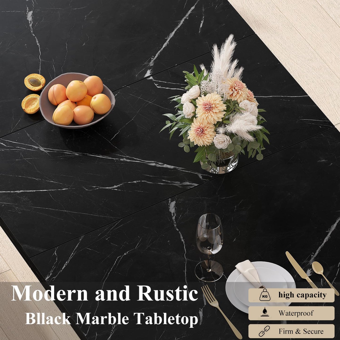 HSH Modern Black Dining Table1