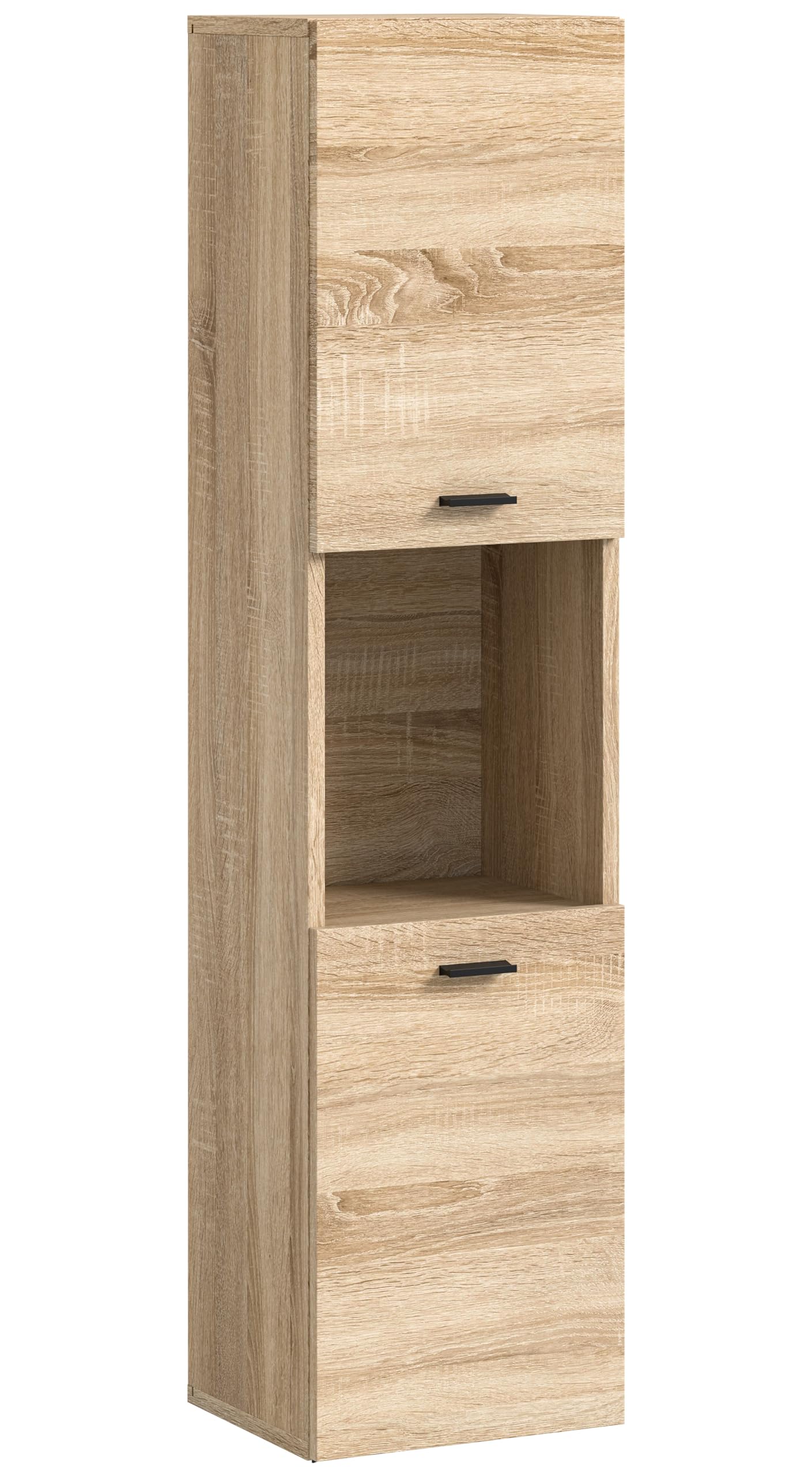 Boston Bathroom Cabinet, Standing Wall Cabinet, Hanging Cabinet, Wall Cabinet, Sonoma Oak Wood, Approx. 30 x 80 x 29 cm, Floor Standing/Hanging Mountable