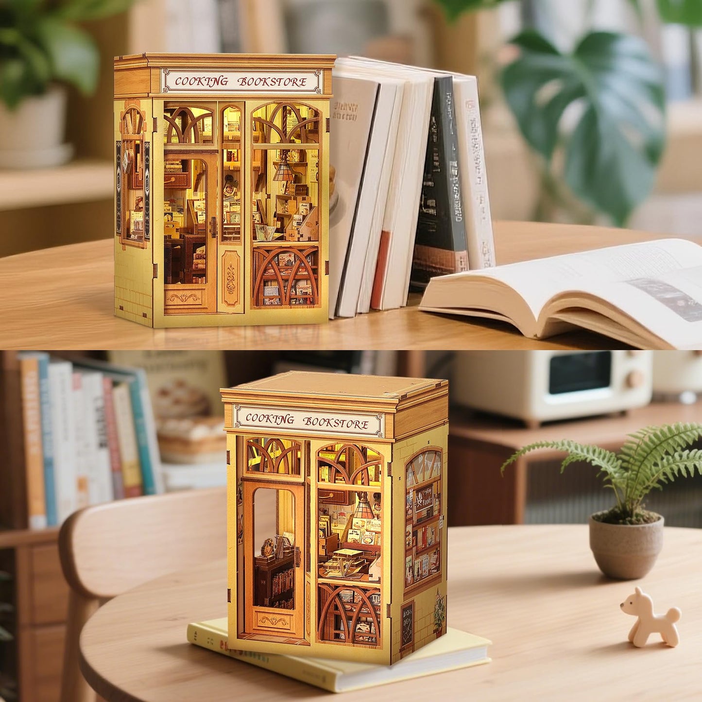 CUTEBEE Book Nook Kit – DIY Puppenhaus Häuser, Miniatur Haus Selber Bauen für Erwachsene, 3D-Holzpuzzle & Buchstütze | Kreatives Set für Bücherregal Dekor | Geschenk,199 PCS (Champs-Élysées Florist)