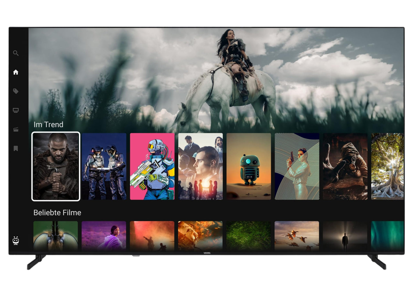 Vestel Fernseher 50 Zoll Smart TV Powered by TiVo, 4K UHD Fernseher mit Dolby Vision HDR, Dolby Atmos und integriertem Triple-Tuner, LED TV 50UT9740 schwarz