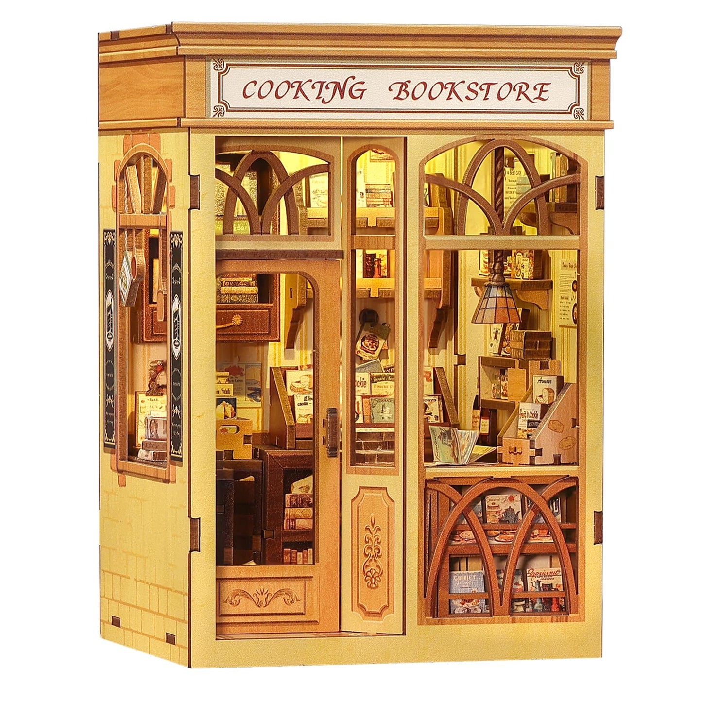 CUTEBEE Book Nook Kit – DIY Puppenhaus Häuser, Miniatur Haus Selber Bauen für Erwachsene, 3D-Holzpuzzle & Buchstütze | Kreatives Set für Bücherregal Dekor | Geschenk,199 PCS (Champs-Élysées Florist)