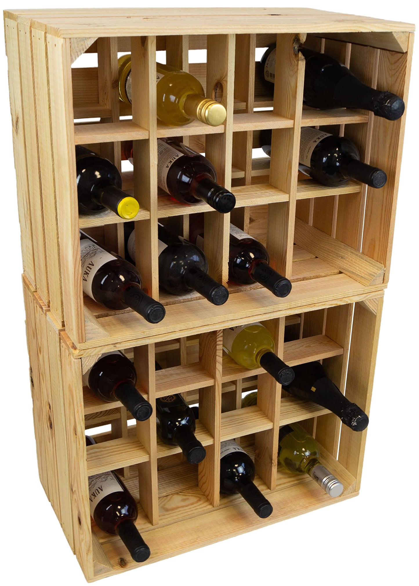Kistenkolli Altes Land Bottle Rack, Henry, Natural, Flamed, Dimensions Approx. 50 x 40 x 30 cm, wine rack