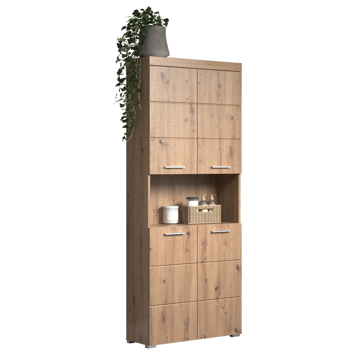 trendteam smart living Amanda Bathroom Cabinet, 73 x 132 x 31 cm, Kopus with Drawers and Lots of Storage Space