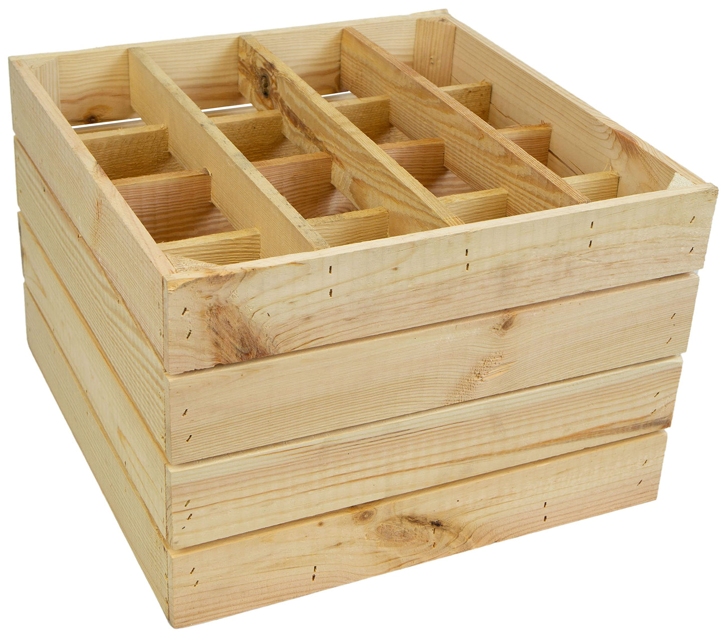 Kistenkolli Altes Land Weinregal 16er weiß/Natur/geflammt Maße 40x40x27cm Regalkiste Flaschenablage Weinregal Apfelkiste/Weinkiste (Weinregal 16er weiß)