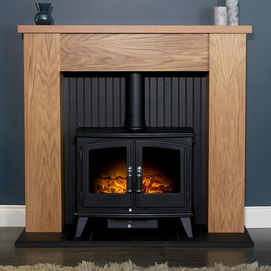 Adam Woodhouse Electric Fireplace in Black
