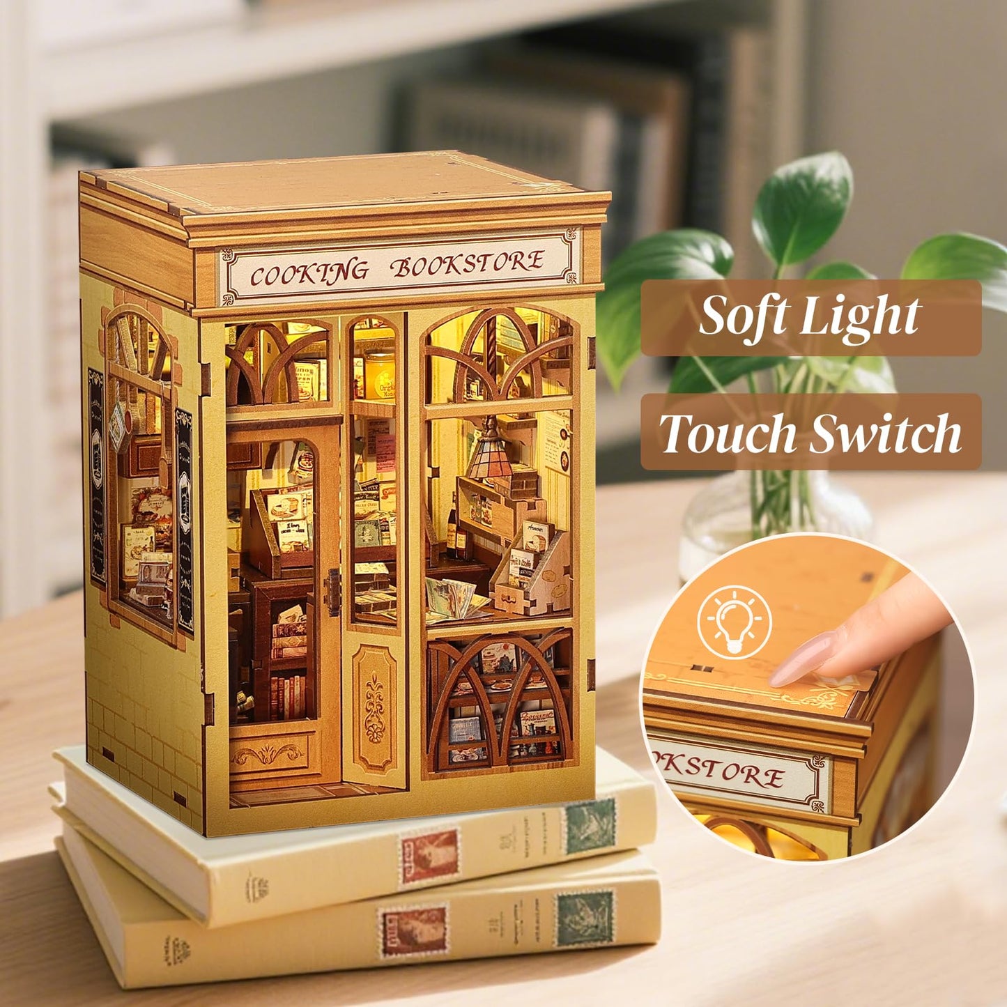 CUTEBEE Book Nook Kit – DIY Puppenhaus Häuser, Miniatur Haus Selber Bauen für Erwachsene, 3D-Holzpuzzle & Buchstütze | Kreatives Set für Bücherregal Dekor | Geschenk,199 PCS (Champs-Élysées Florist)