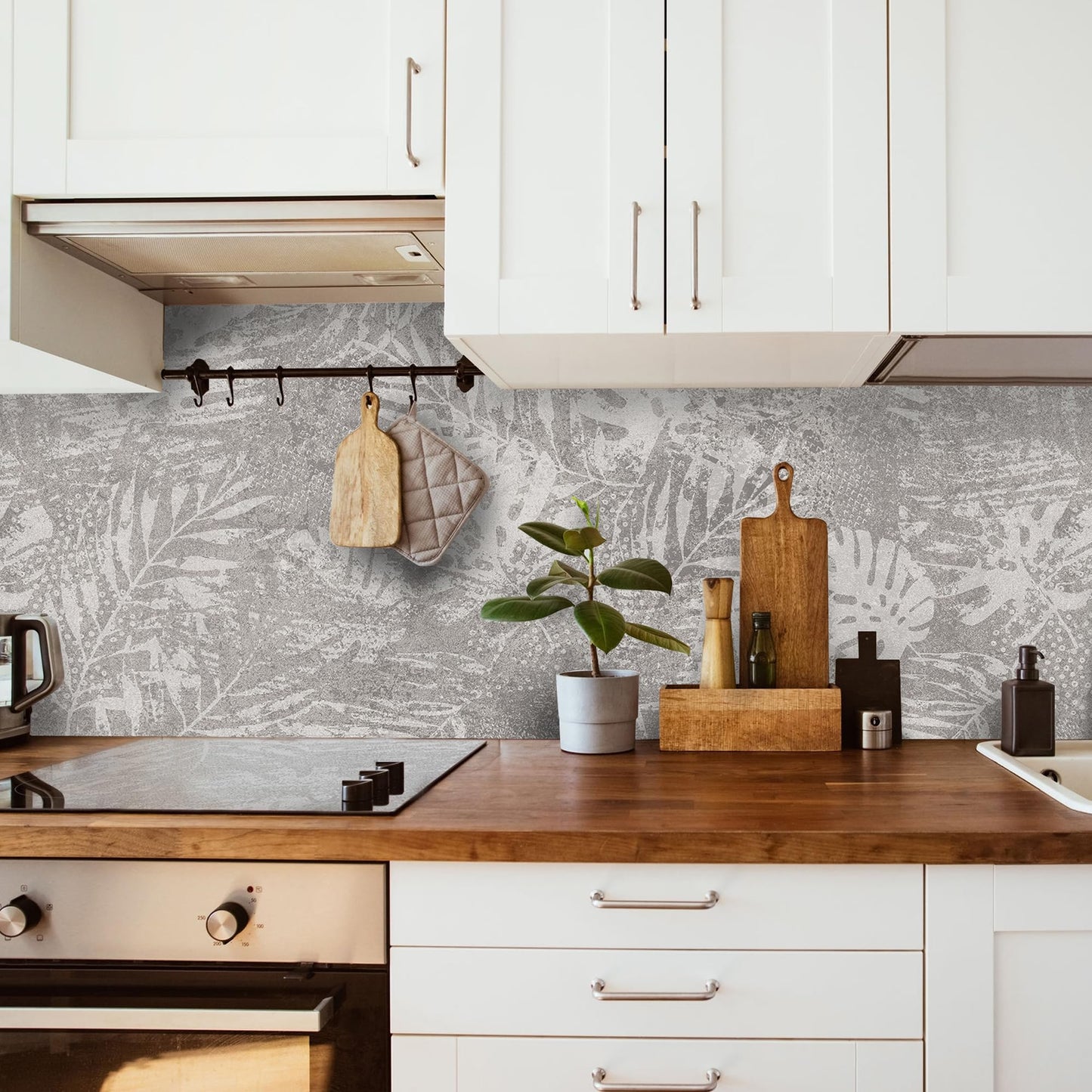 CREARREDA Kitchen Back Wall Self-Adhesive Made in Italy Easy to Use Splash Guard Made of PVC Water Resistant and Durable