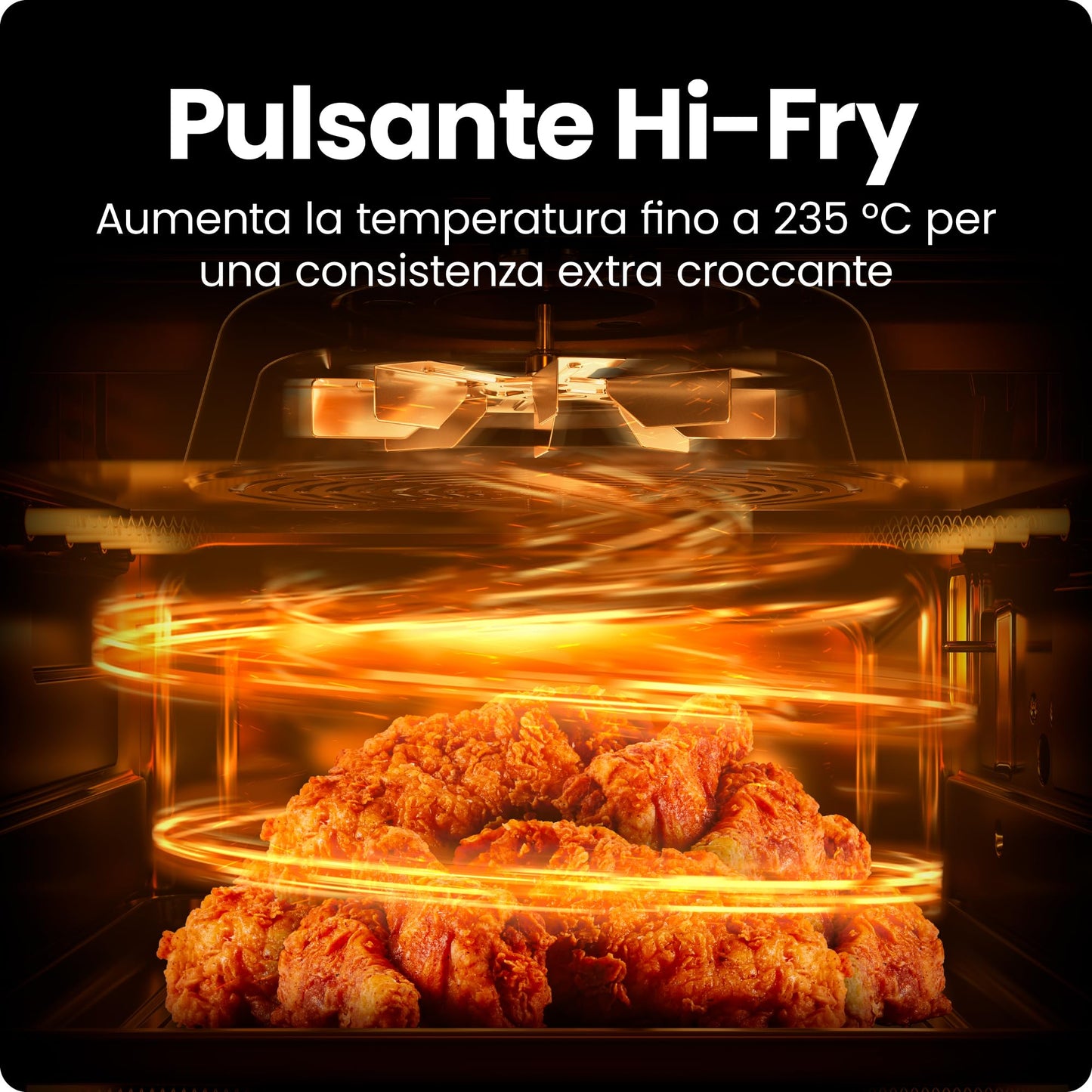 Chefman Hot Air Fryer - 3.75 L Compact Hot Air Fryer for Quick Meals, with Hi-Fry Technology, Viewing Window, Touch Controls, Non-Stick and Dishwasher Safe - Black