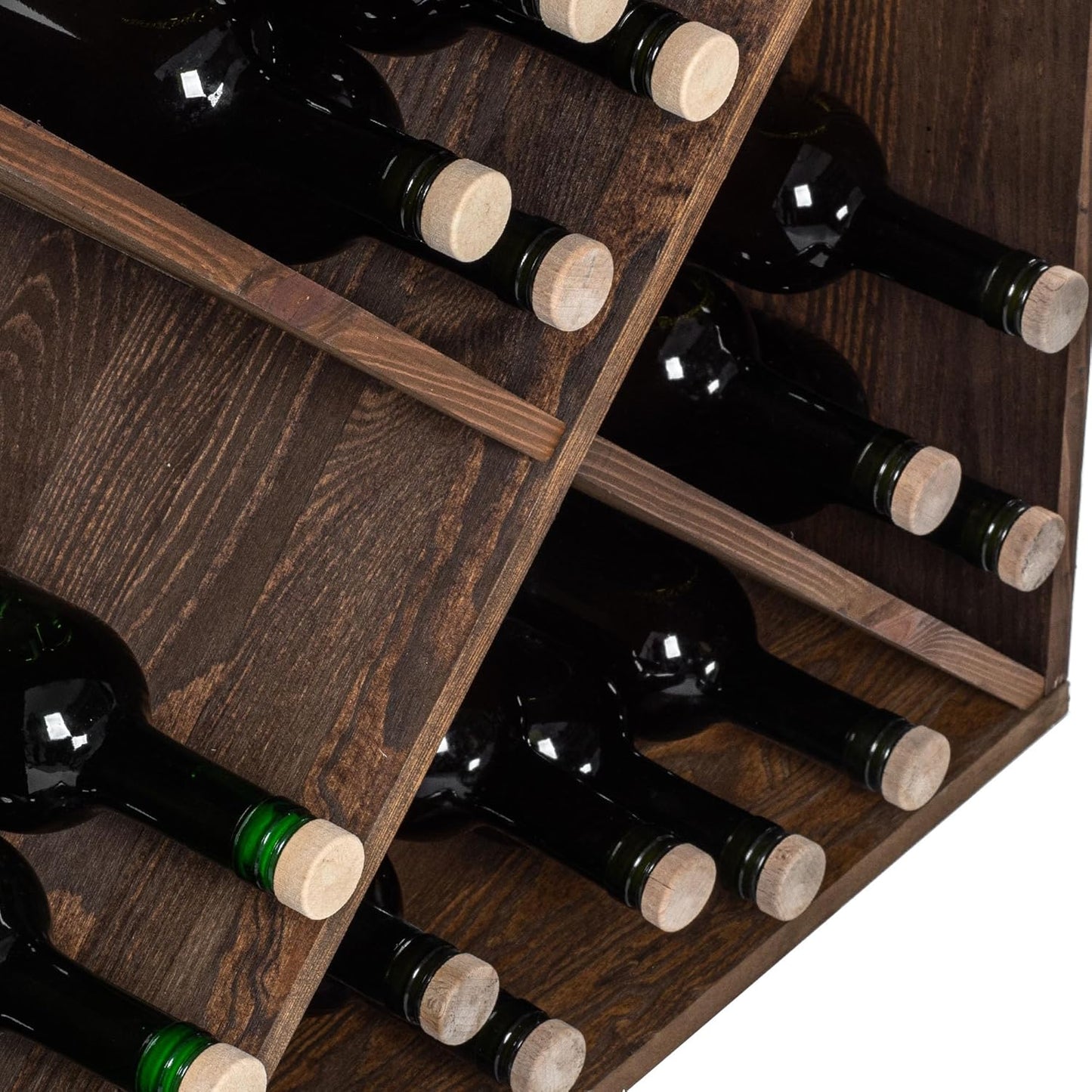 KADAX Wooden Wine Rack, 52 x 25.5 x 104 cm, Large Bottle Rack for Many Wine Bottles, Stackable Wine Stand, Shelf for Bottles, Rustic Wine Cabinet, Sturdy, Space-Saving, Made in EU