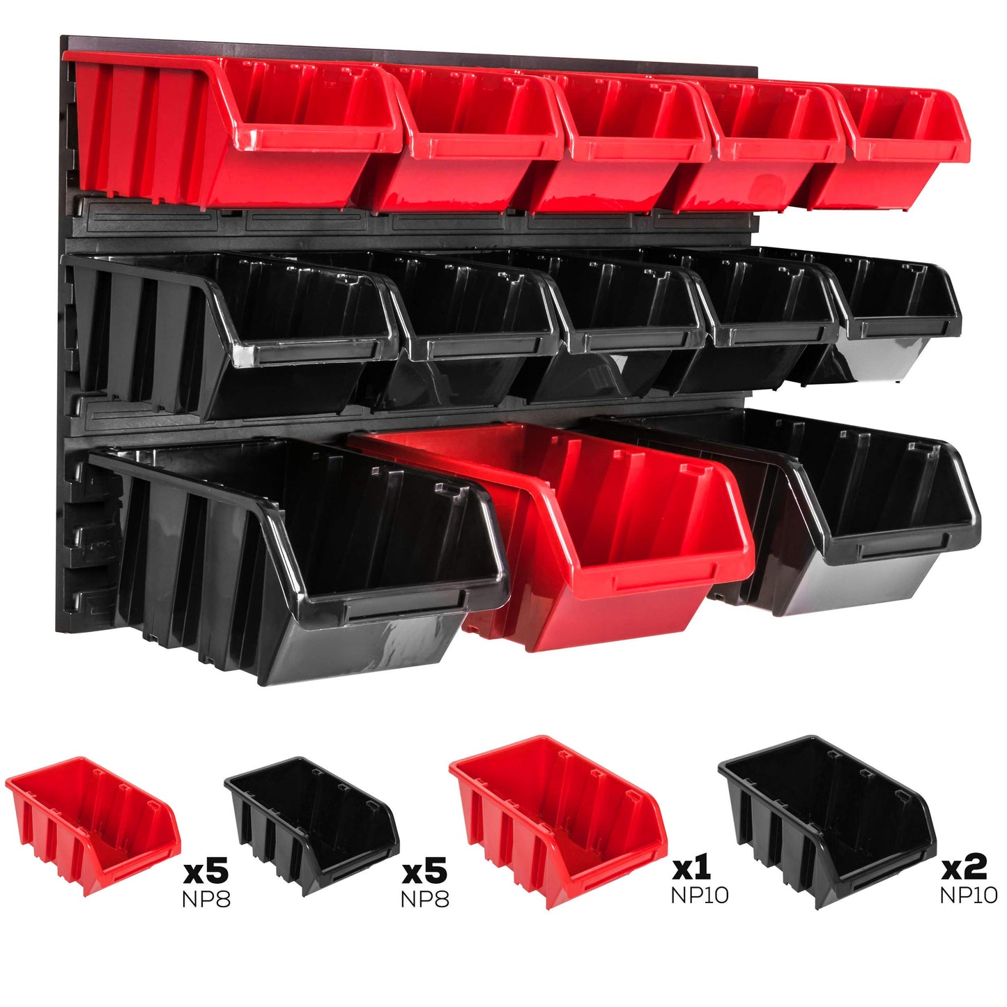 botle Storage System Wall Shelf 576 x 390 mm, Pack of 35 Boxes, Stacking Boxes, Storage Boxes, Extra Strong Wall Plates, Expandable Shelf, Workshop Shelf, Storage Shelf, Workshop Wall Shelf, Boltless