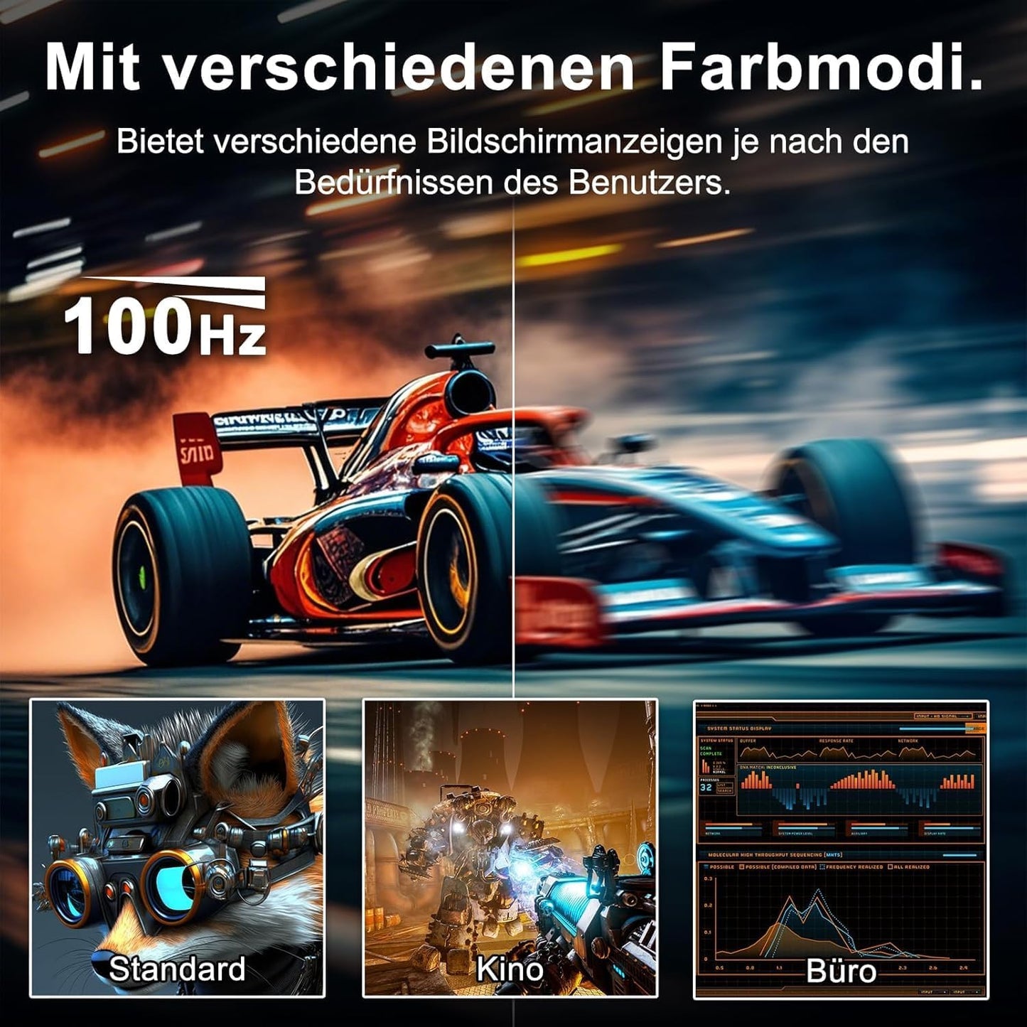 Minifire 24 Zoll Monitor, 100Hz, Full HD（1980x1080p）,5ms(OD), Adaptive-Sync, sRGB110%, Eye-Care，VESA, PC Bildschirm mit HDMI USB-C Ports - MF24X3AL