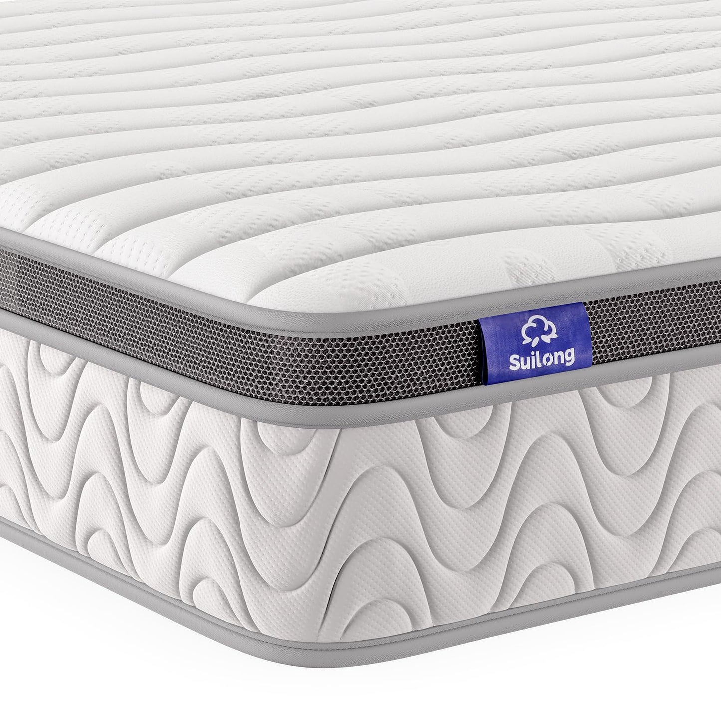 SuiLong Mattress 140 x 200 cm, Height 30 cm Pocket Spring Mattress 7-Zone Hardness H3 H4 with Memory Foam Comfort Spring Mattress, 100 Nights Trial Sleep