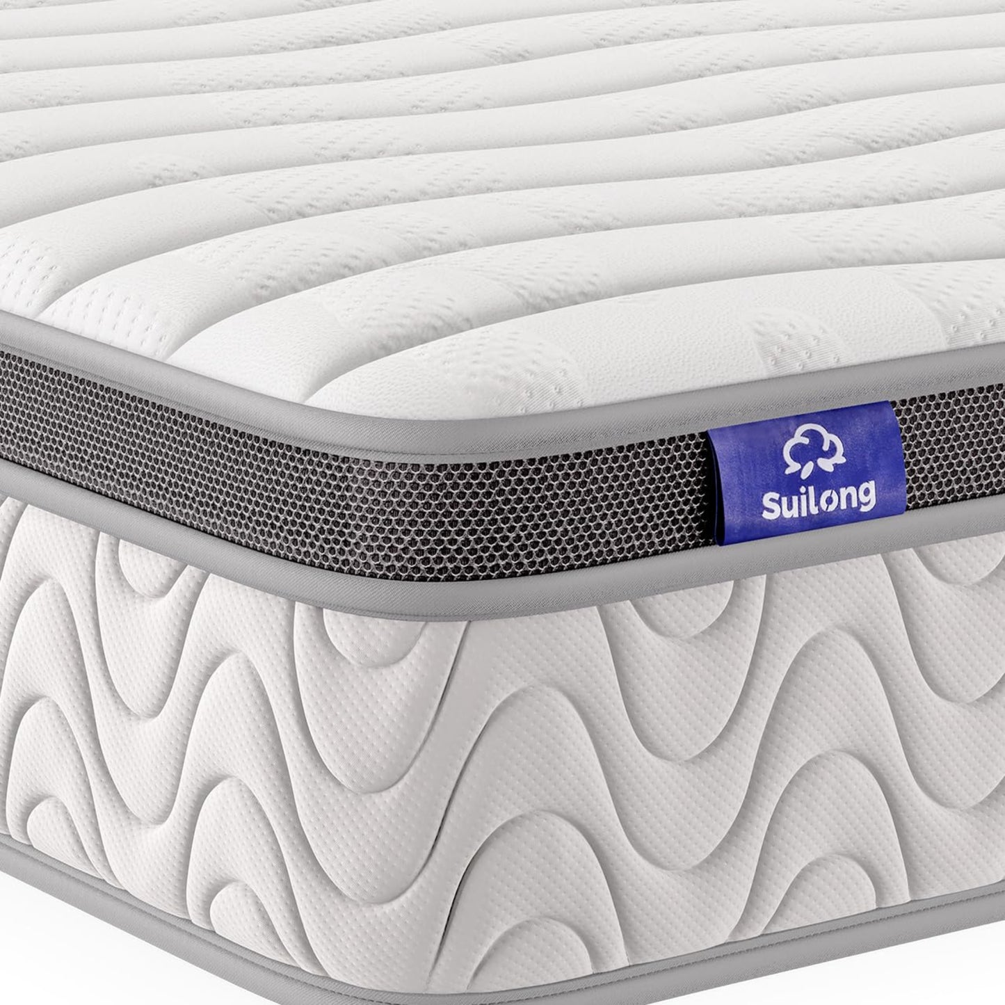 SuiLong Mattress 140 x 200 cm, Height 30 cm Pocket Spring Mattress 7-Zone Hardness H3 H4 with Memory Foam Comfort Spring Mattress, 100 Nights Trial Sleep