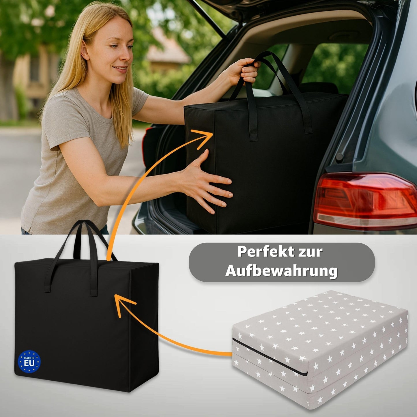 Folding Mattress Foldable Travel Cot Baby Mattress 60 x 120 cm - Folding Mattress for Children Guest Mattress Foldable Baby Mattress Floor Mattress Sleeping Mattress and Travel Mattress 60 x 120 cm