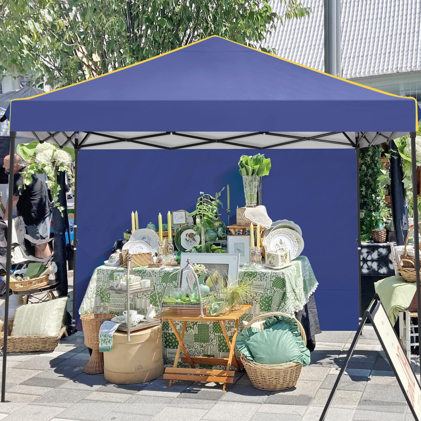 COBIZI Pavillon 3x6,Faltpavillon 3x6 Wasserdicht Stabil Winterfest, Sofort aufklappbare Vordächer Outdoor Gartenzelt mit 6 Seitenteilen, für Party Garten Festival, Weiß