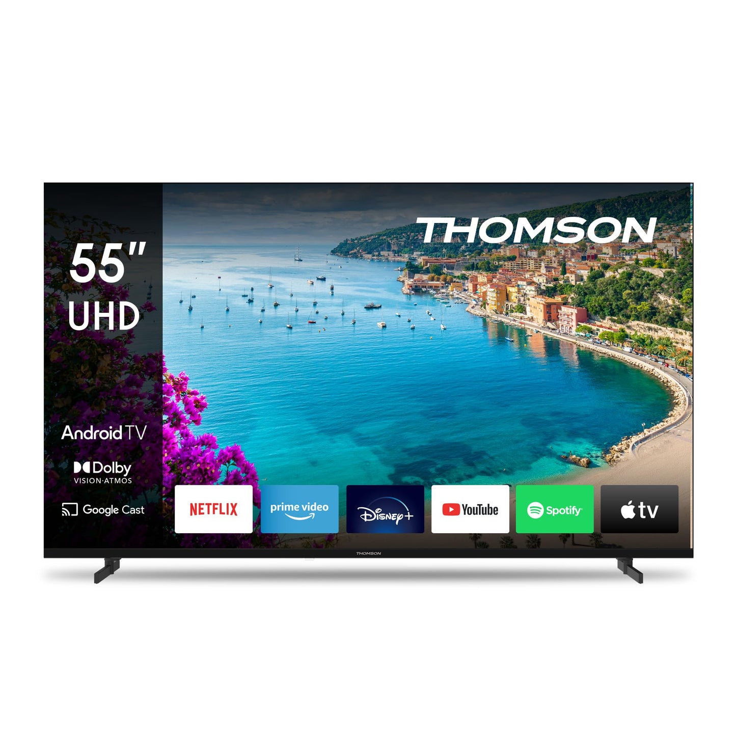 Thomson 43 Zoll (109 cm) 4K Ultra HD Weiß Smart Android TV, Google Assistant, Wi-Fi, Dolby Digital, Bluetooth, Triple-Tuner (Kabel,Satellit,Antenne), HDMI, CI+, A+ Panel – 43UA5S13W