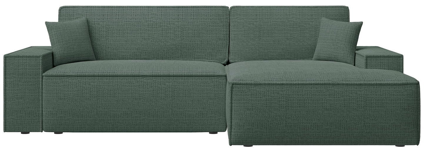 Selsey Sofa Corner Sofa Bed Couch with Storage Space Sleep Function Easy Care Polyurethane Foam L Shape Right Farese Beige Corduroy Look