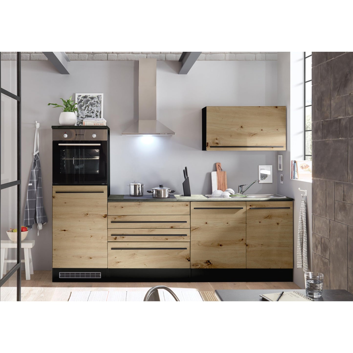 Jazz 84-131-18 Kitchen Unit without Appliances Approx. 260 x 200 x 60 cm Black