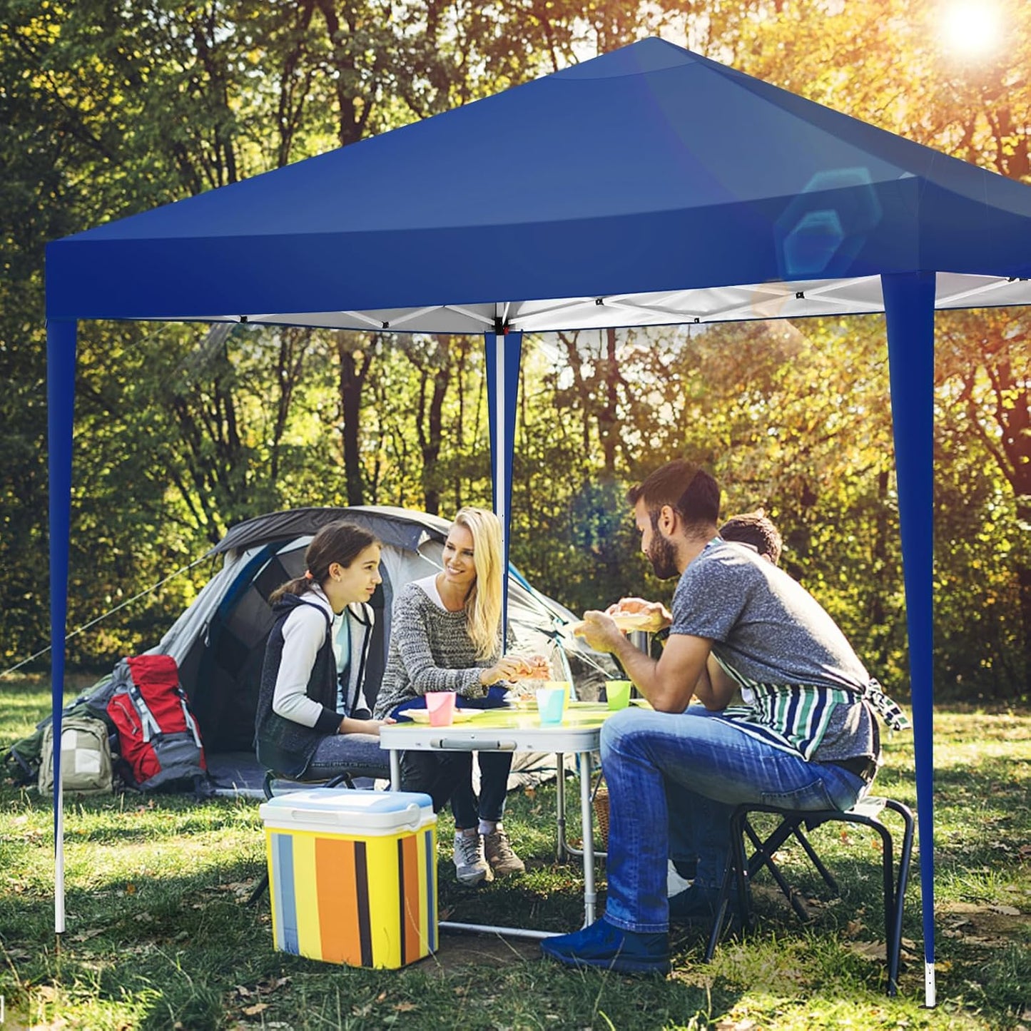 COBIZI Gazebo 3 x 6 Folding Gazebo Waterproof Stable Winterproof Foldable Party Tent with 6 Side Panels Pop Up Garden Gazebo UV Protection 50+ Height Adjustable for Beach Wedding Camping White