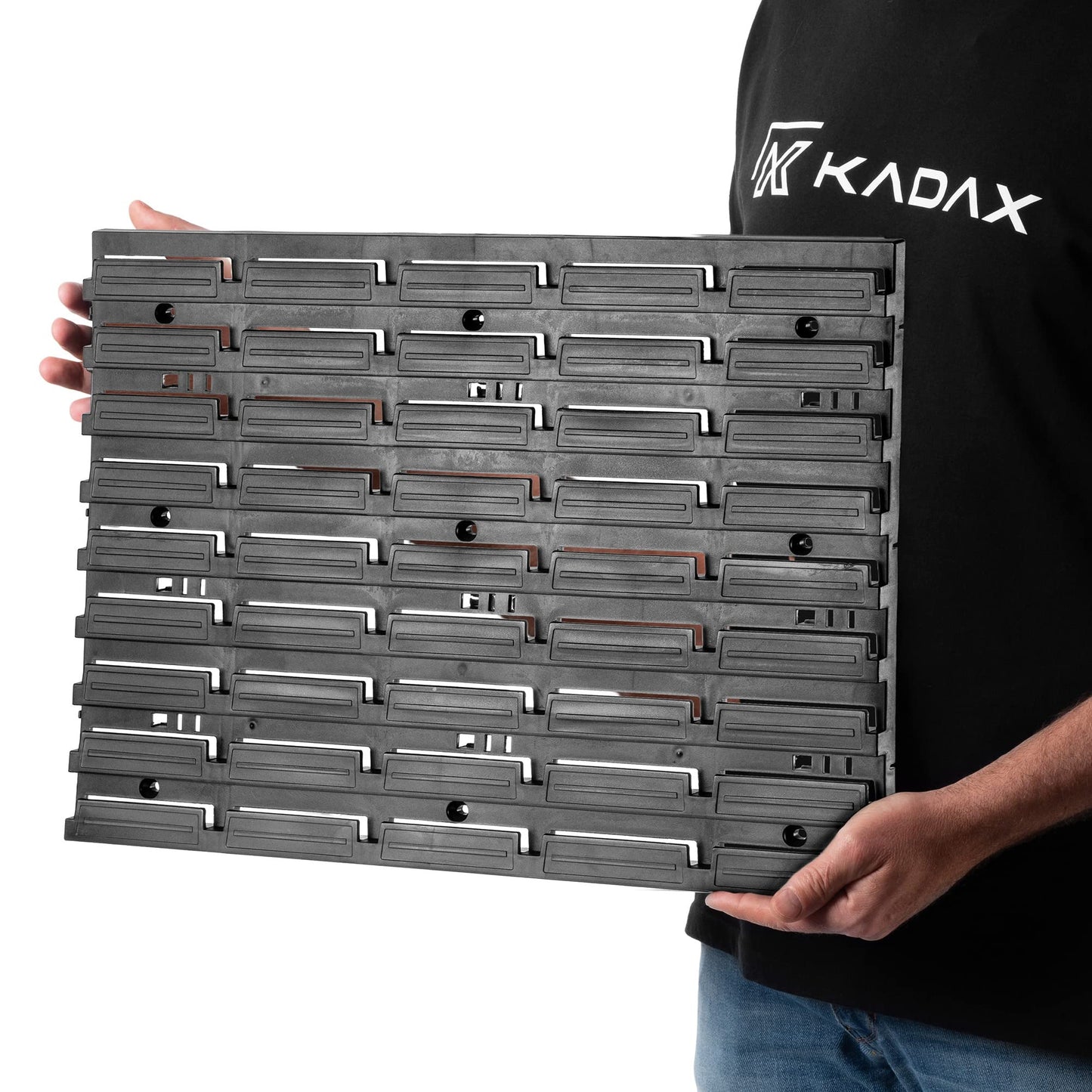 KADAX Tool Wall, Storage System Made of PP Plastic, Wall Shelf in Various Sizes, Workshop Wall Shelf with Viewing Storage Boxes and Tool Holders (116 x 78 cm)