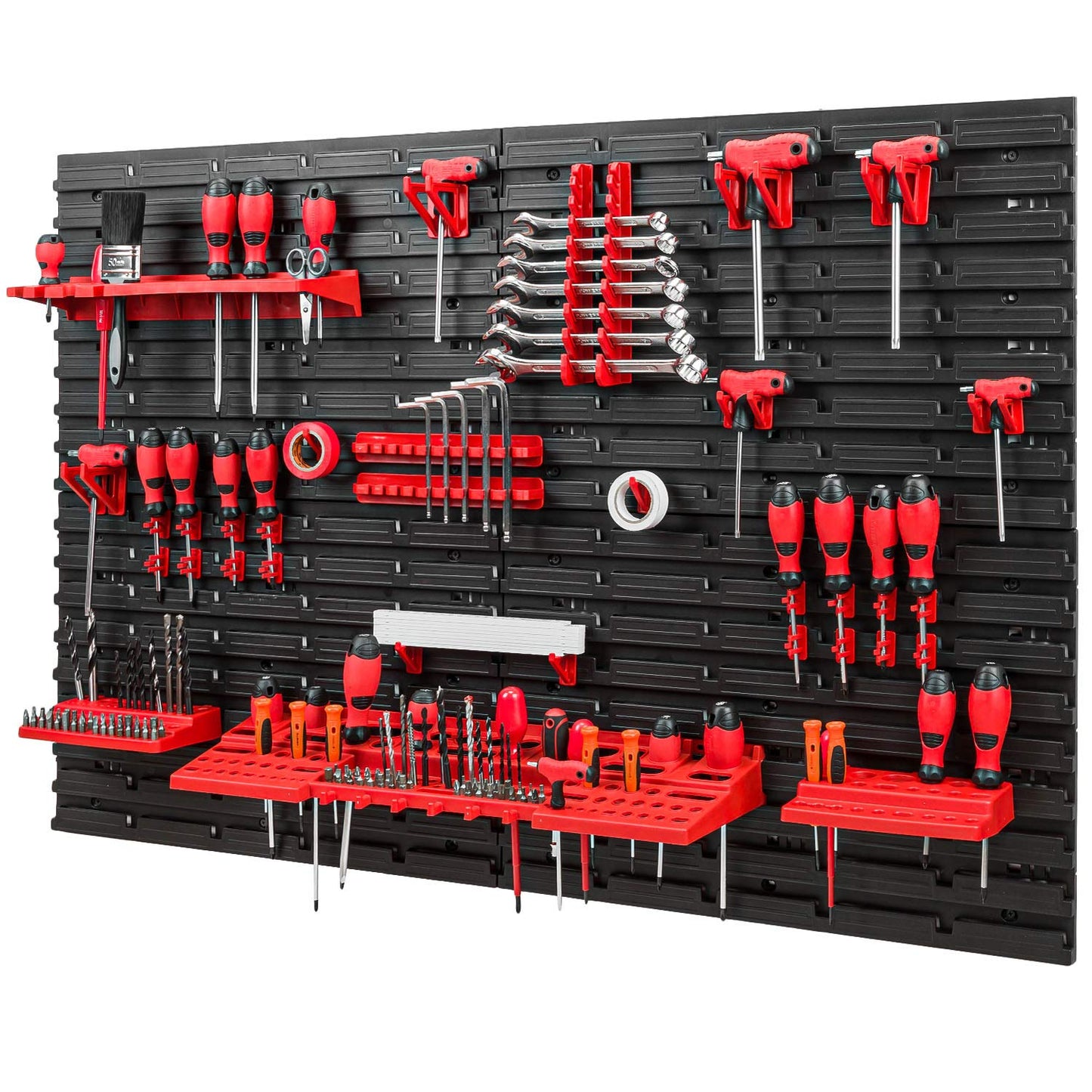 Tool Wall 1152 x 780 mm – Pafen Set Tool Holders with Perforated Wall Storage System Wall Shelf Workshop Shelf