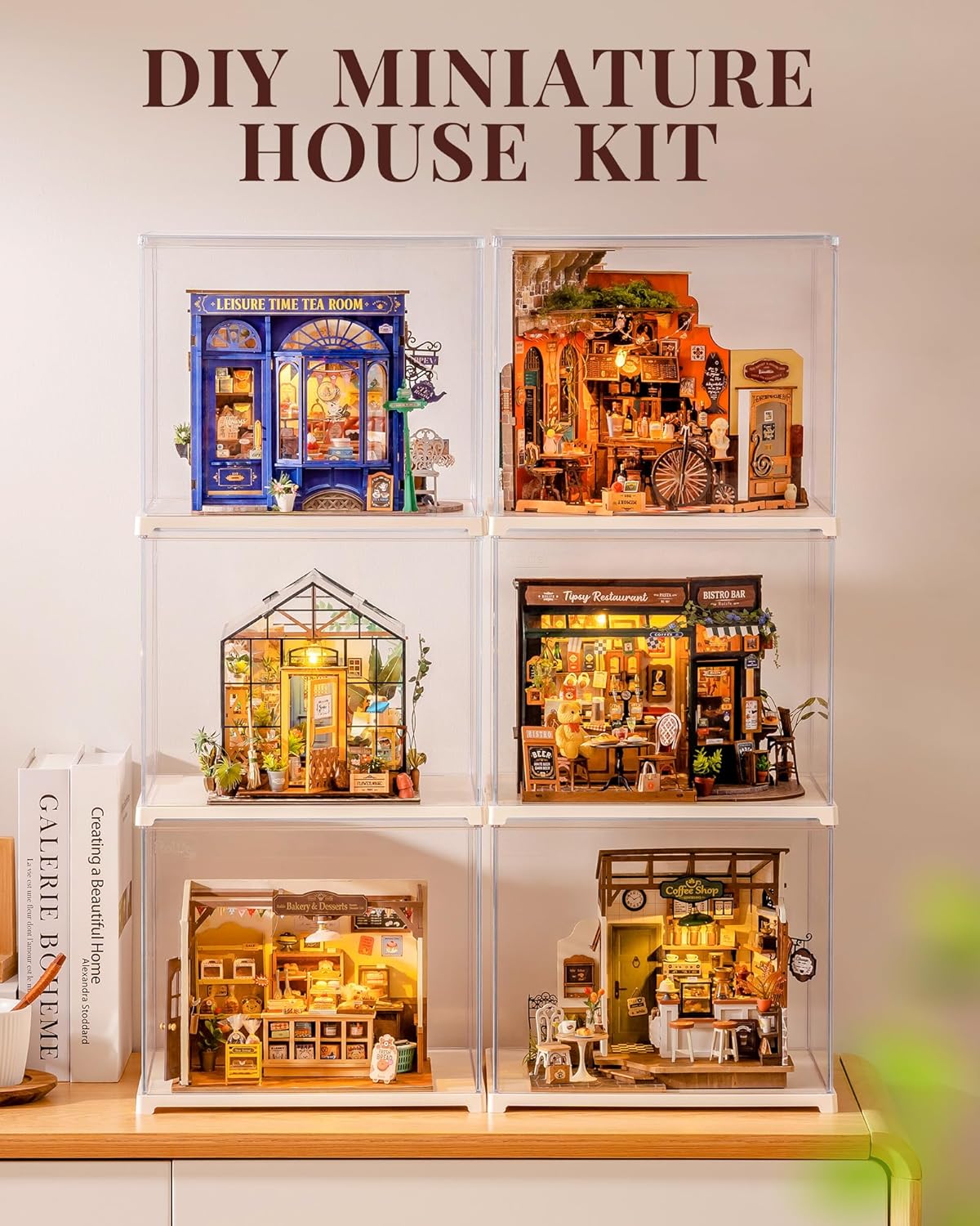 Rolife DIY Miniature House Kit Cheers Bar Model Kits for Adults to Build Miniature Dollhouse Home Decoration Birthday Gift