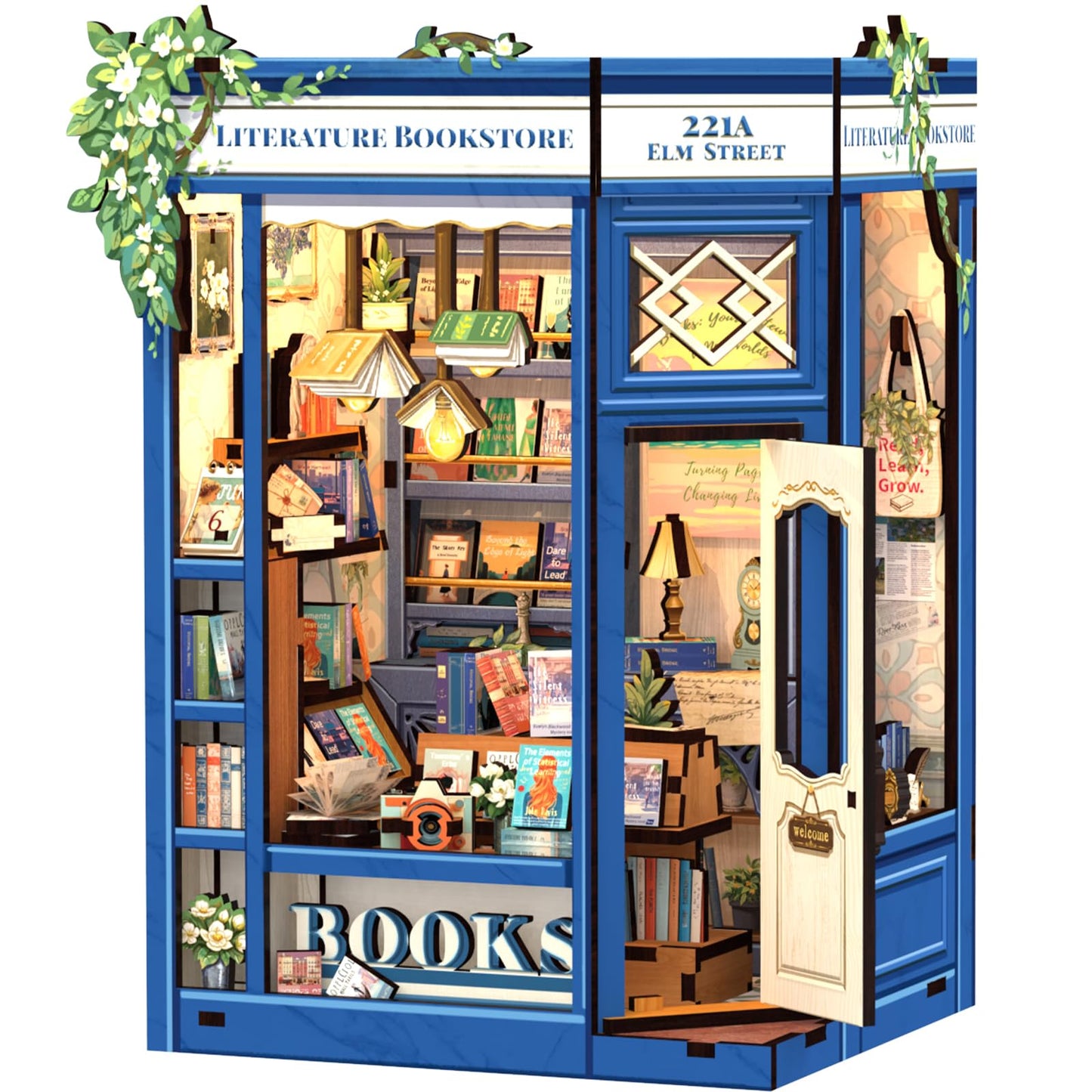CUTEBEE Book Nook Kit – DIY Puppenhaus Häuser, Miniatur Haus Selber Bauen für Erwachsene, 3D-Holzpuzzle & Buchstütze | Kreatives Set für Bücherregal Dekor | Geschenk,199 PCS (Champs-Élysées Florist)