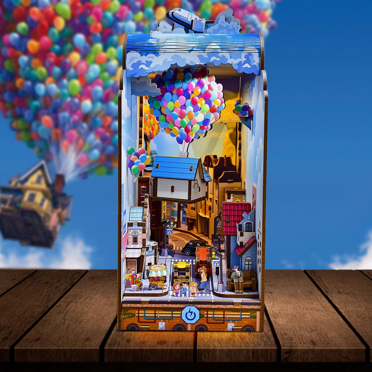 Book Nook Japan, Sakura Straße Booknook Japanischer Kit, 293PCS DIY Miniature House mit Licht, 3D Puzzle für Erwachsene und Heranwachsende, Japanische Deko Holzpuzzle Erwachsene Bücherregaldekoration