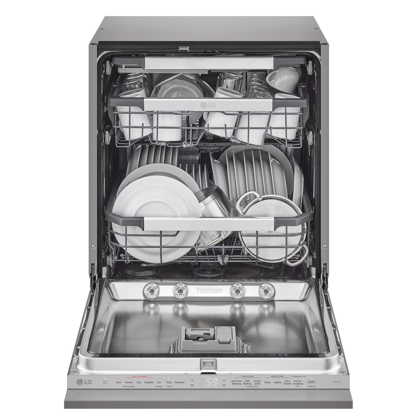 LG DB597TXS Energy Class A -20% Fully Integrated Dishwasher Dishwasher with Cutlery Drawer Automatic Drying Door Opening Steam Cleaning Ultra Quiet Silver