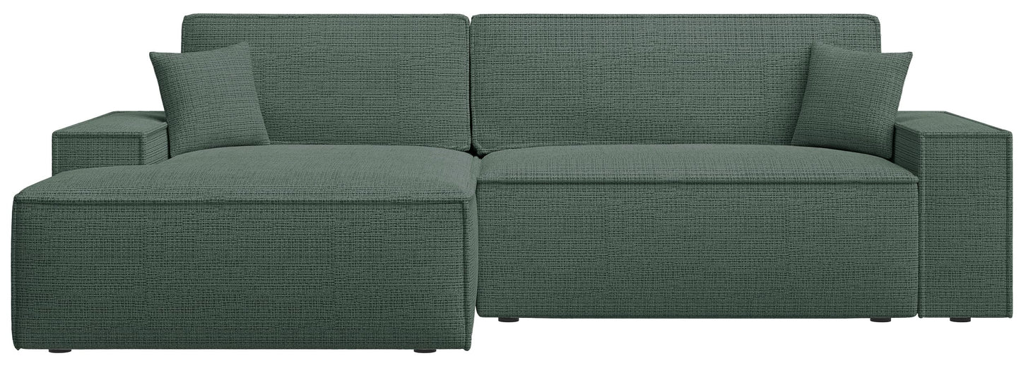 Selsey Sofa Corner Sofa Bed Couch with Storage Space Sleep Function Easy Care Polyurethane Foam L Shape Right Farese Beige Corduroy Look