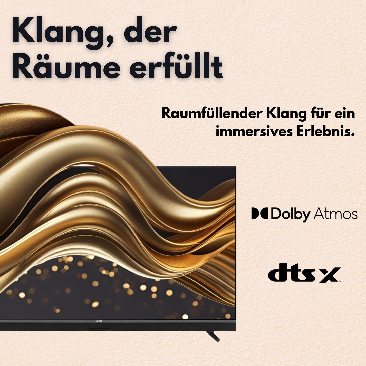 Vestel Fernseher 50 Zoll Smart TV Powered by TiVo, 4K UHD Fernseher mit Dolby Vision HDR, Dolby Atmos und integriertem Triple-Tuner, LED TV 50UT9740 schwarz