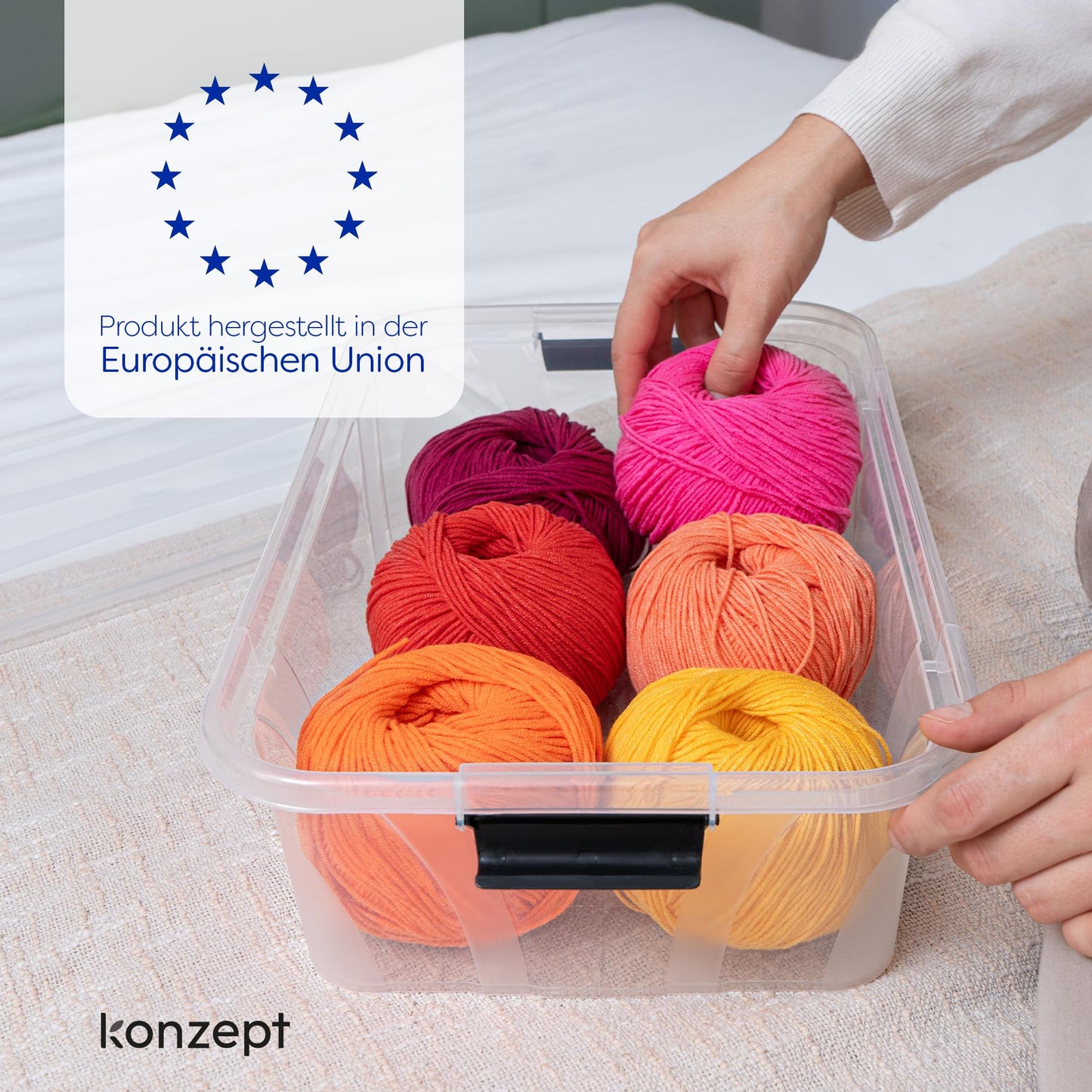 KONZEPT Storage Box with Lid 32L BPA Free Heavy Duty Locking Clips
