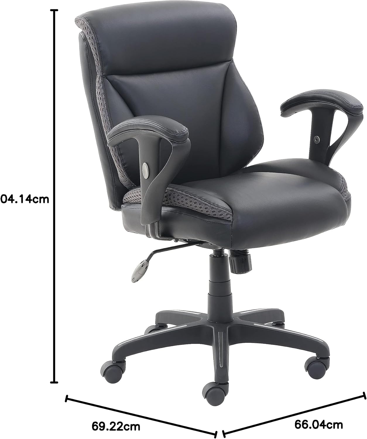 Amazon-Marke: Movian Schreibtischstuhl - Mittelhohe Rückenlehne, Netzmaterial, höhenverstellbar, 69,2 x 66 x 96,5 cm, Schwarz