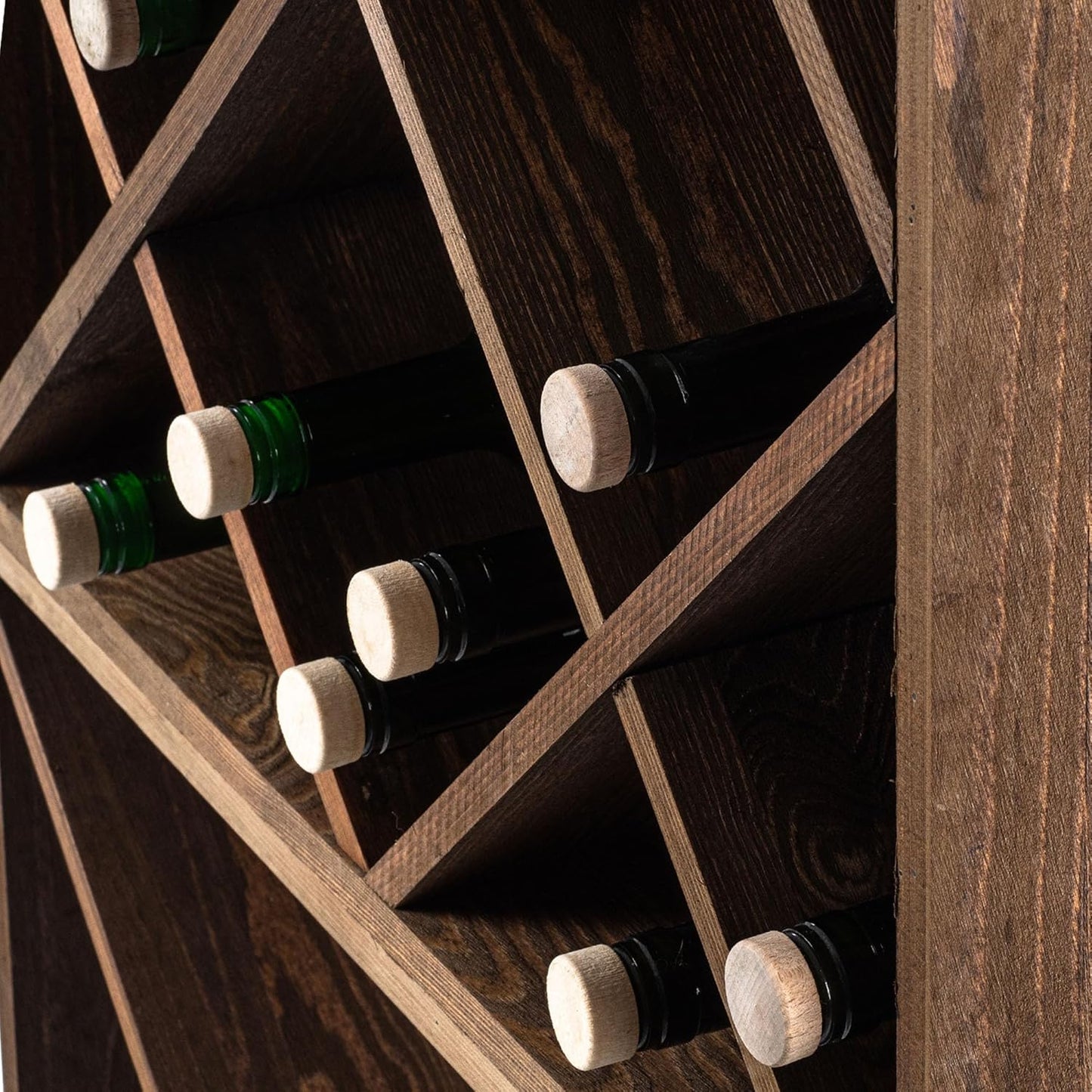 KADAX Wooden Wine Rack, 52 x 25.5 x 104 cm, Large Bottle Rack for Many Wine Bottles, Stackable Wine Stand, Shelf for Bottles, Rustic Wine Cabinet, Sturdy, Space-Saving, Made in EU