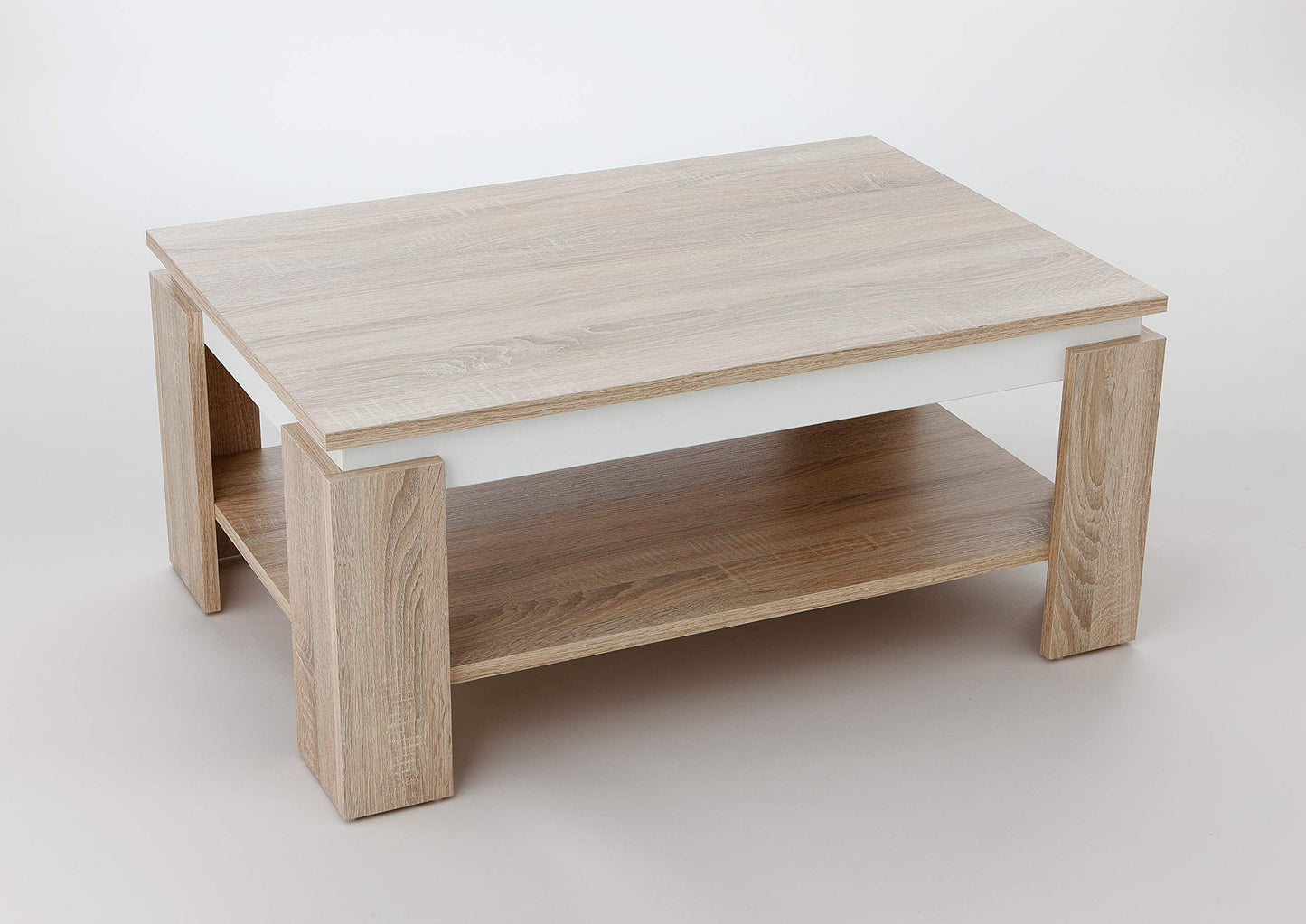 Hela Tische, Tim Coffee Table, Square Sofa Table, Melamine-Coated Wood Material, Coloured Table Wreath, Concrete Look/Anthracite, 68 x 68 x 41 cm